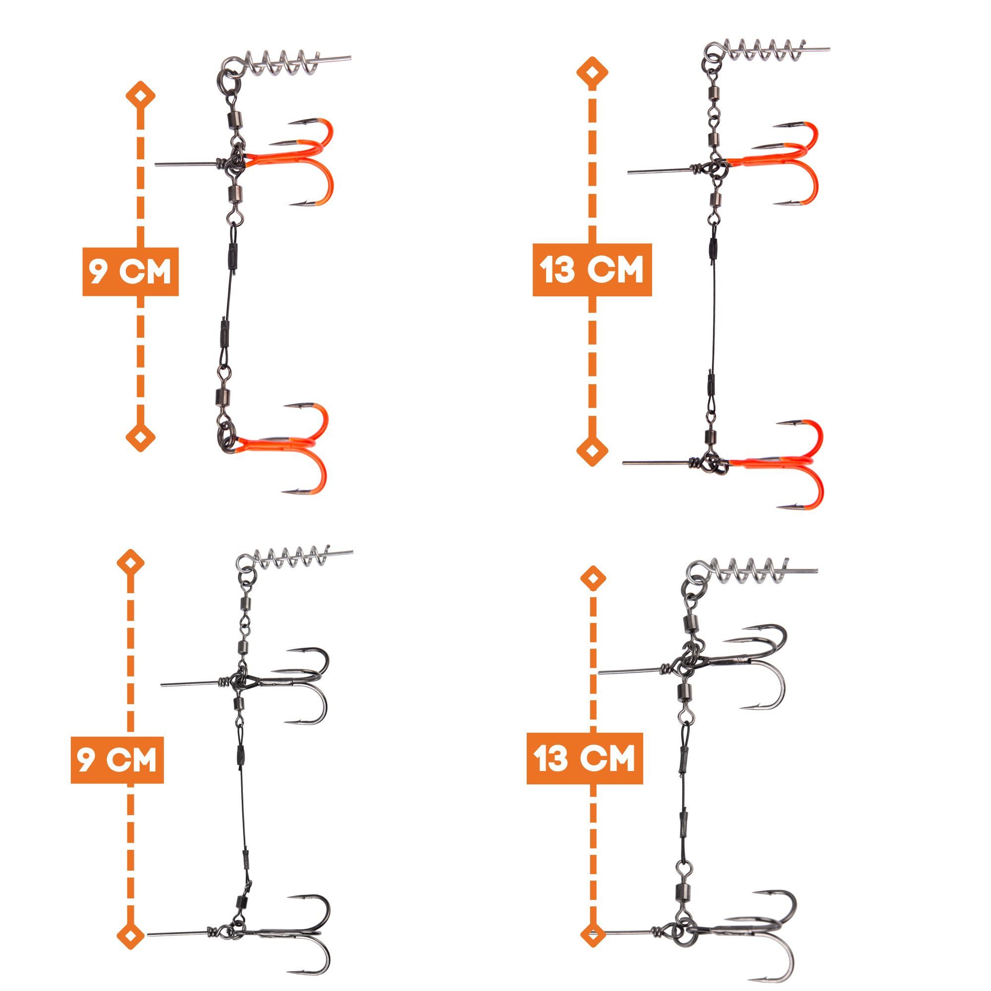 Zite Drillingshaken Shallow Rig Screw-In Hechtsysteme Set Gummifische Raubfischangeln
