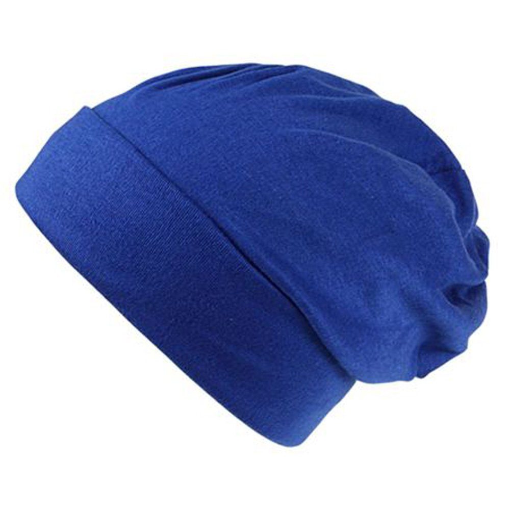 Goodman Design Beanie Long Slouch Mütze Frühjahr Feinstrick Blau