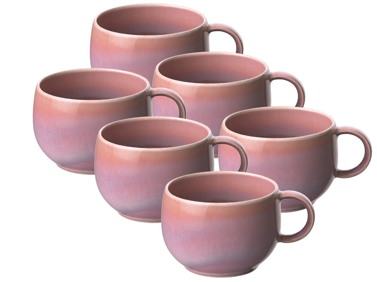 like. by Villeroy & Boch Geschirr-Set Perlemor Coral Espressotasse 0,06 l Set6, Premium Porcelain