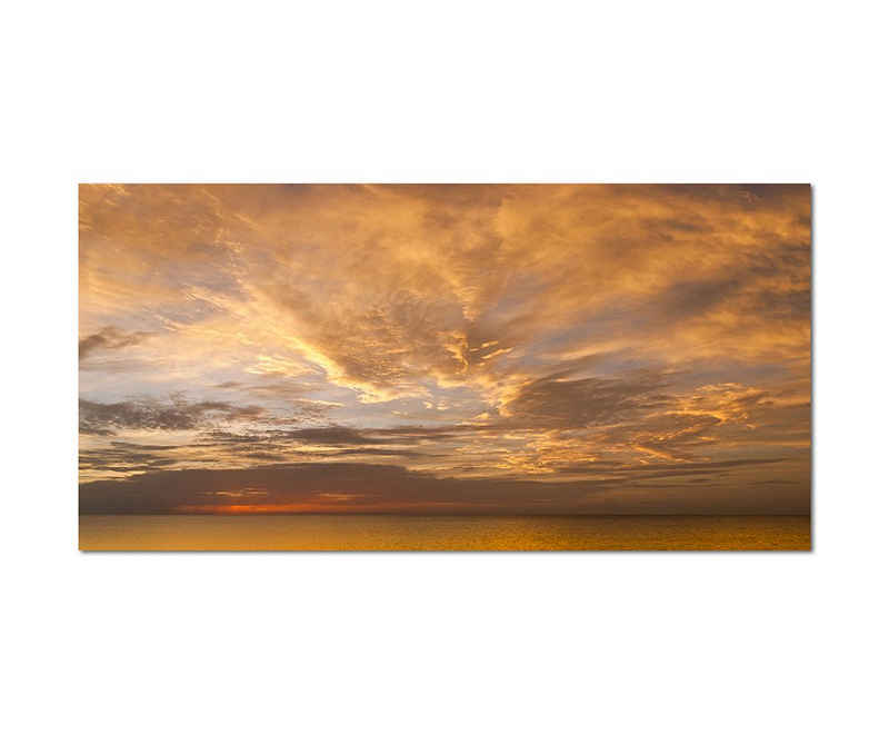 Sinus Art Leinwandbild 120x80cm Himmel Wolken Sonnenuntergang Ozean