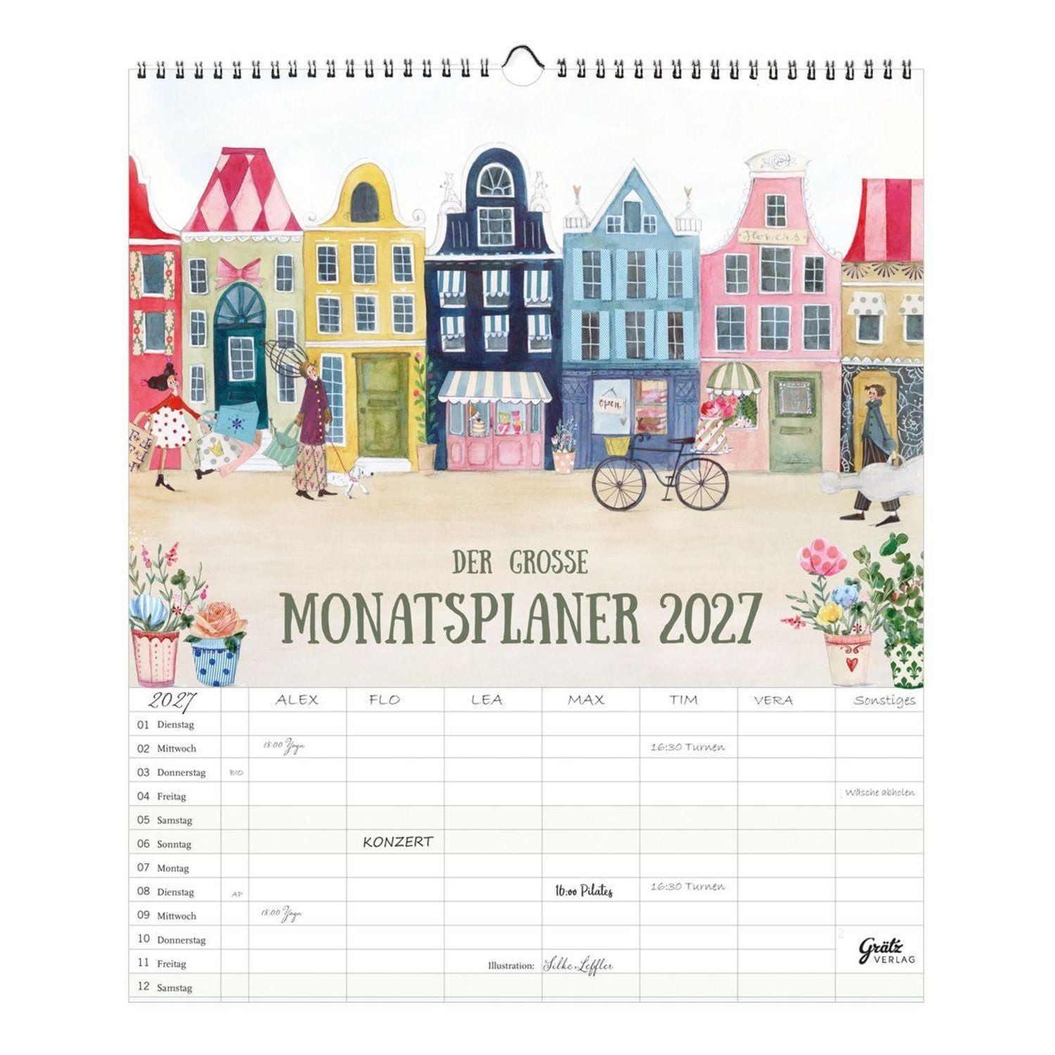 Grätz Verlag Wandkalender Großer Monatsplaner Häuser 2027