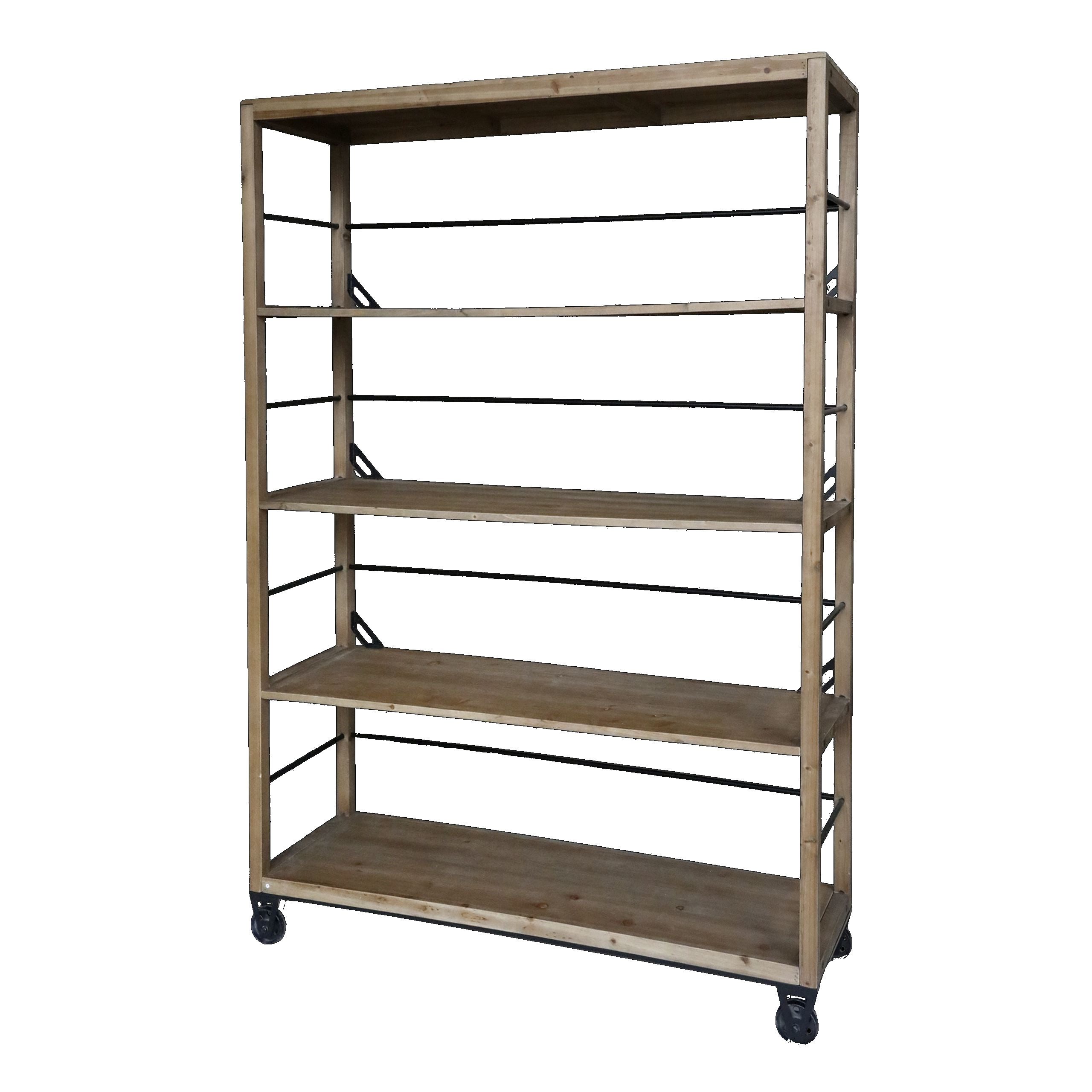 Chic Antique Bücherregal Vintage Regal Cédric auf Rädern 200x150 cm