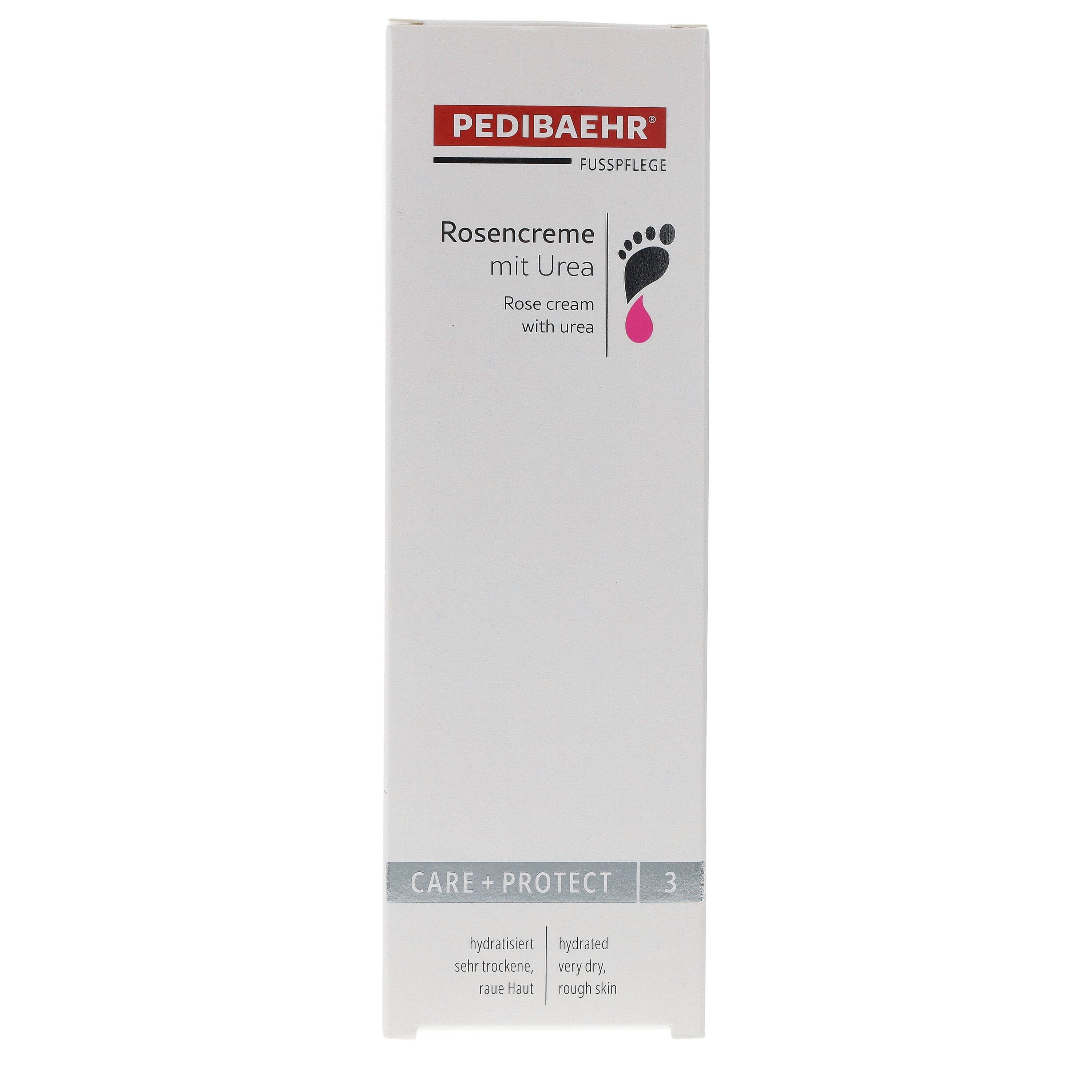 Pedibaehr Fußcreme Pedibaehr Fußcreme Rosencreme mit Urea 125ml zur Regeneration, 1-tlg., pflegt trockene und rissige Fußhaut