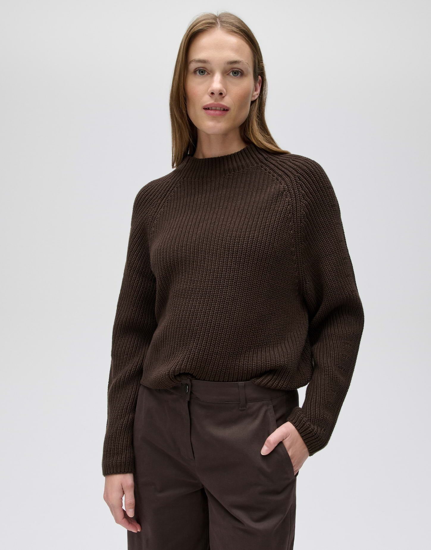 OPUS Strickpullover Ponusa aus weichem Strick Verkürzte Silhouette mit Raglanärmeln und weichem Fall