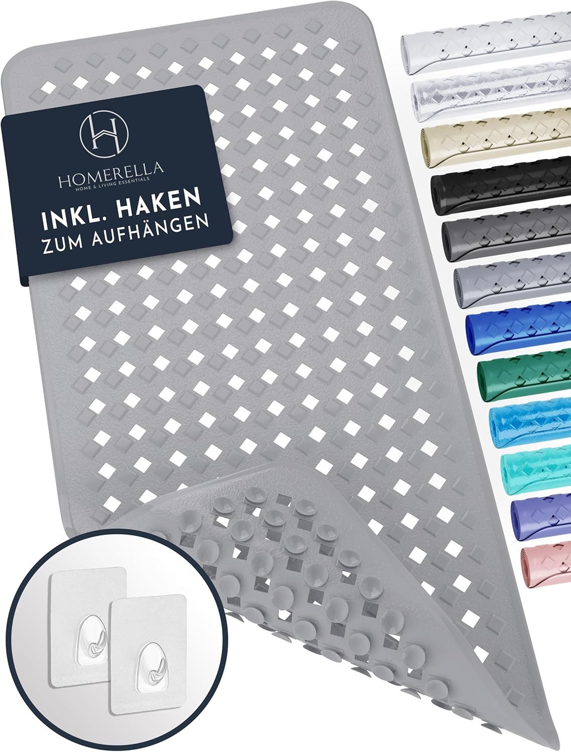 Homerella Badematte rutschfest Hautsensitiv 88x39cm, INKL. AUFHÄNGUNG, Anti günstig online kaufen