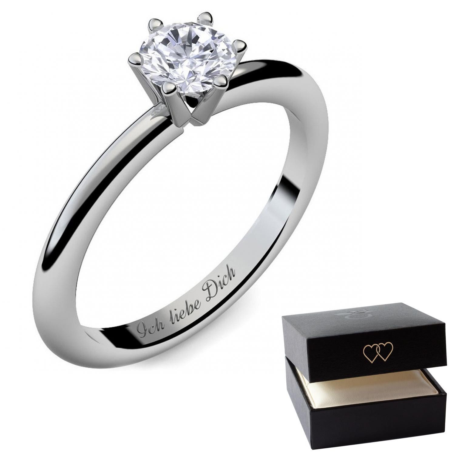 Amoonic Verlobungsring Damenring Silber 925 mit Zirkonia Silberring Geschen günstig online kaufen