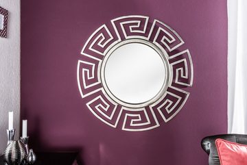 riess-ambiente Wandspiegel EUPHORIA XL 85cm silber (1-St), Wohnzimmer · rund · mit Rahmen · Metall · Handmade · Deko