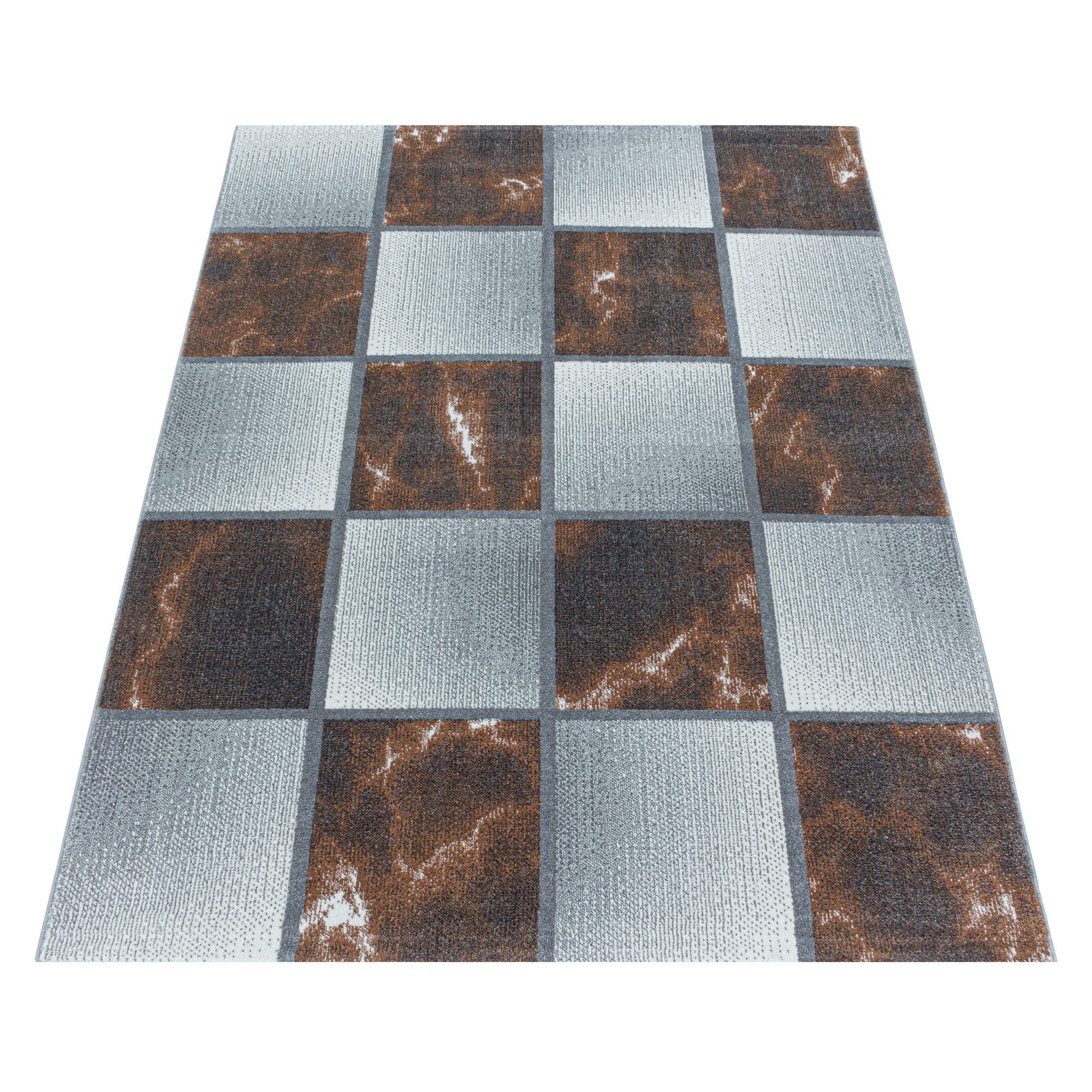 Carpettex Frisé-Teppich Kariert Design, Läufer, Höhe: günstig online kaufen