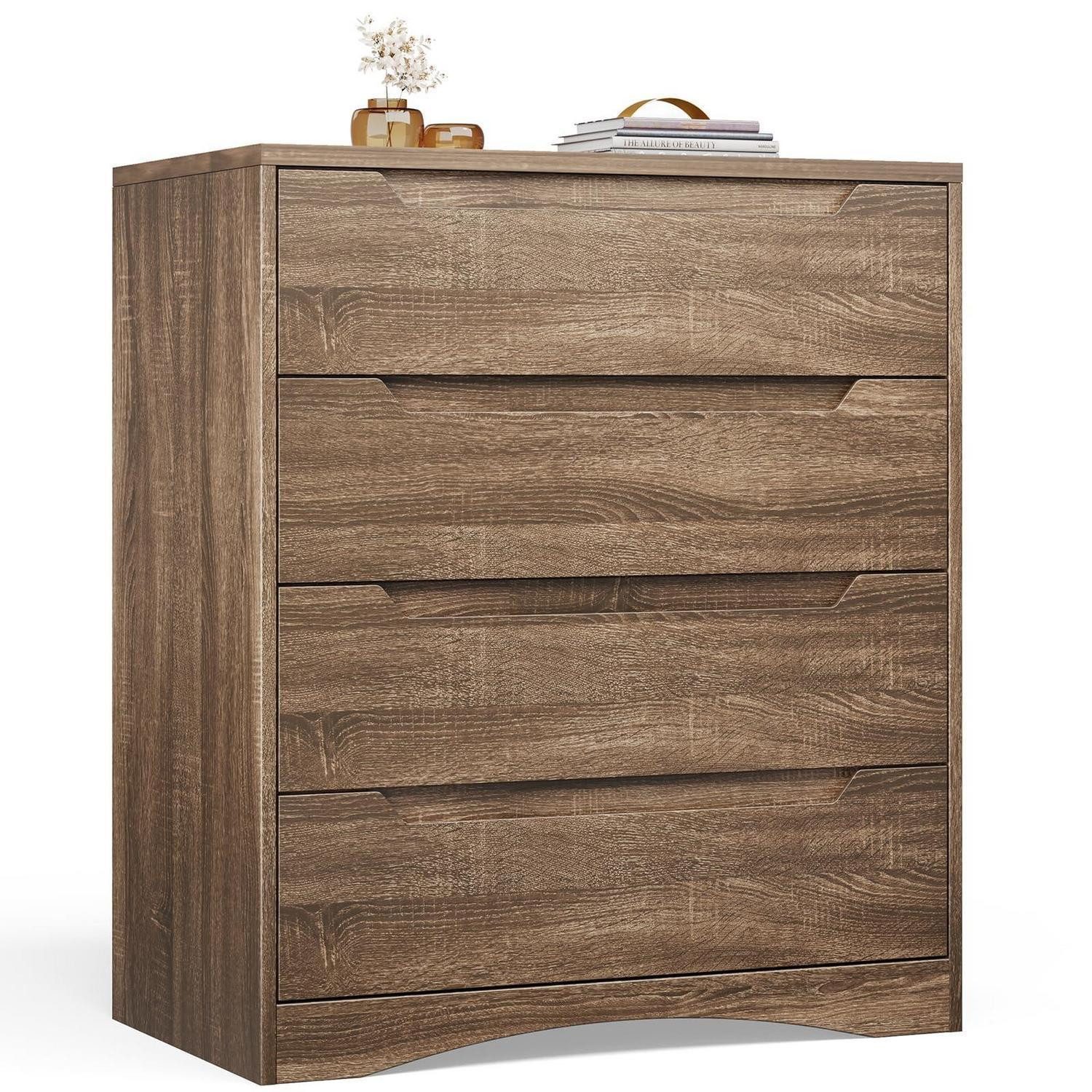 Schubkastenkommode Kommode 4 Schubladen Sideboard Wohnzimmer 71 41 82 cm Hellgrau