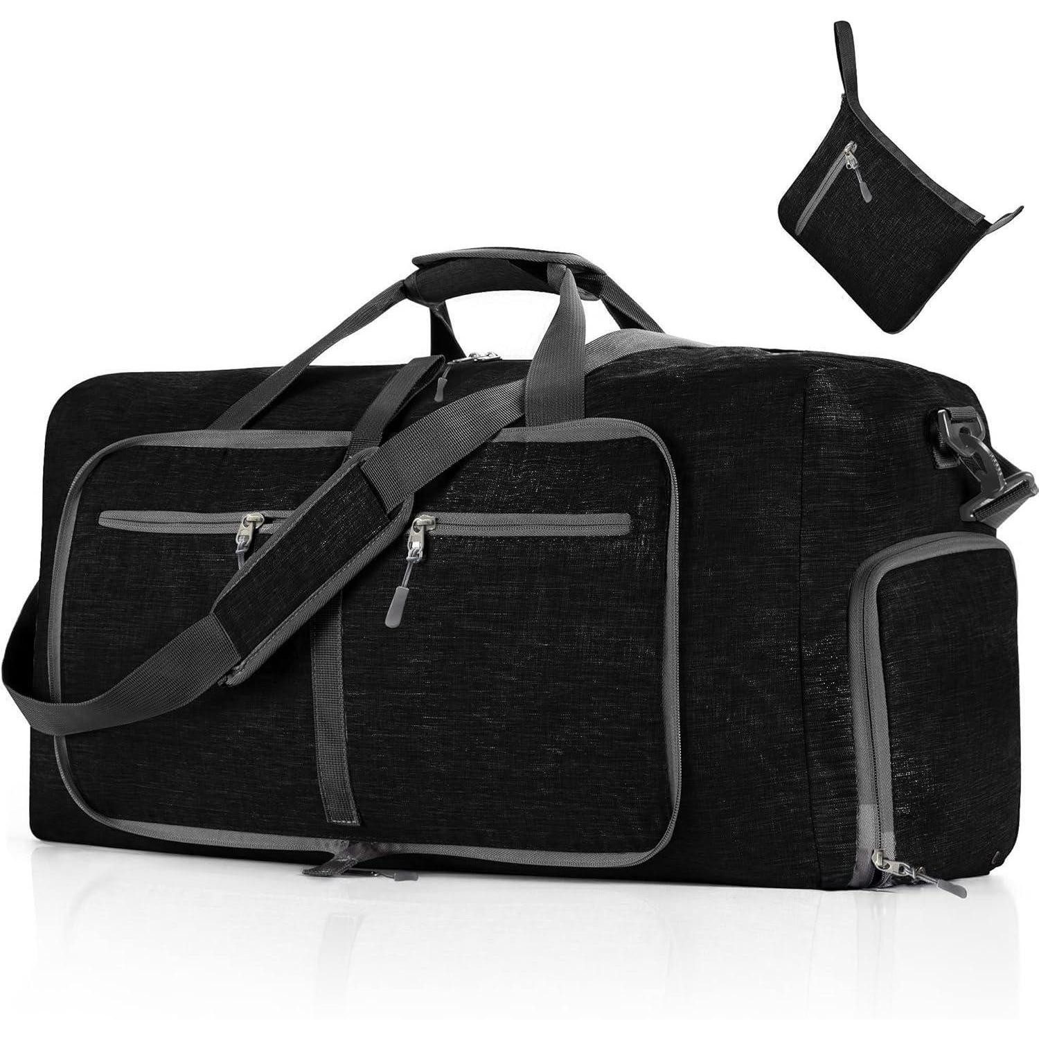 Reisetasche Reisetasche Schuhfach Falttasche Camping Reisen Fitness A Schwarz 115L
