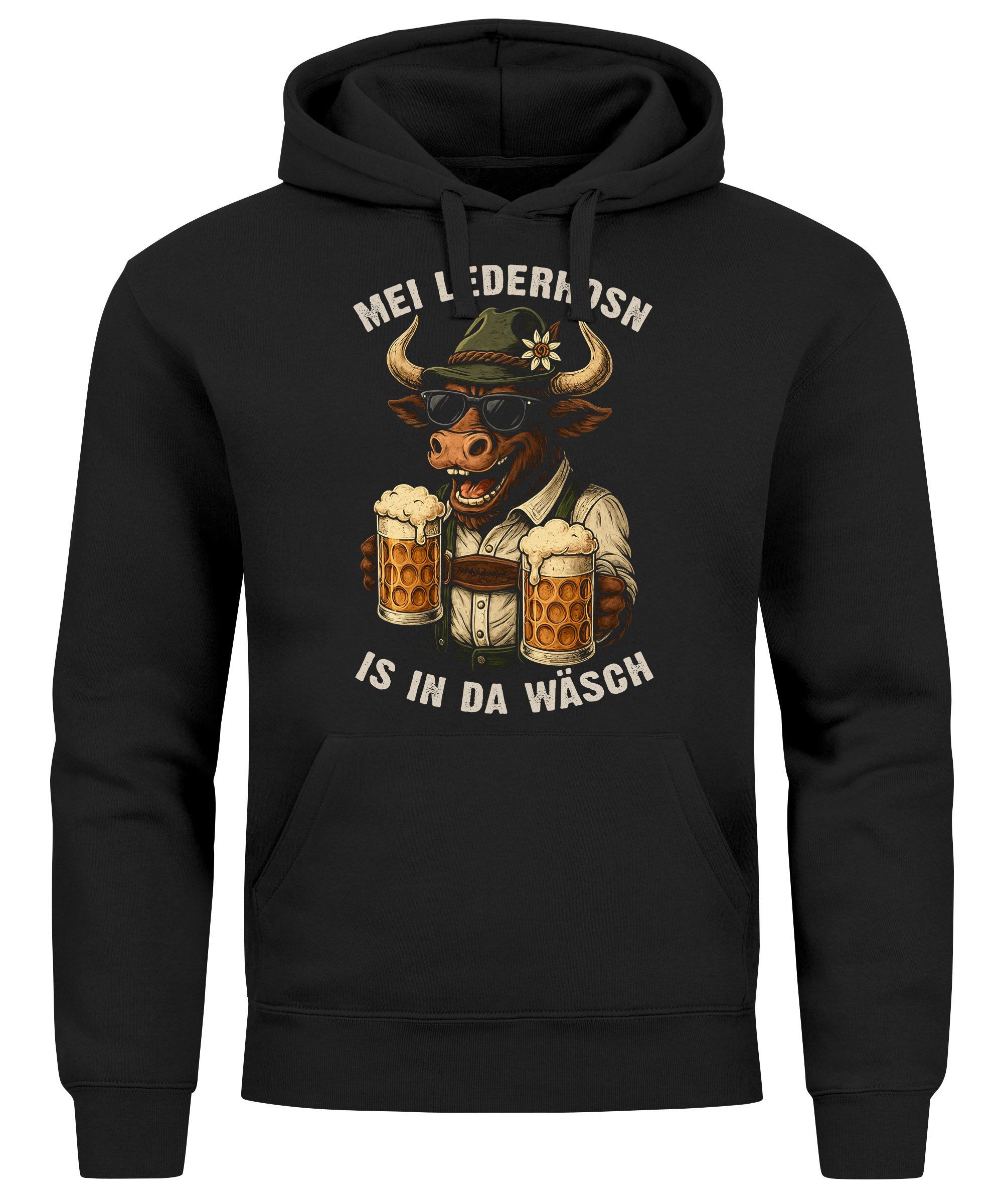 Hoodie Hoodie Herren für das Oktoberfest – Mei Lederhosn is in da Wäsch –