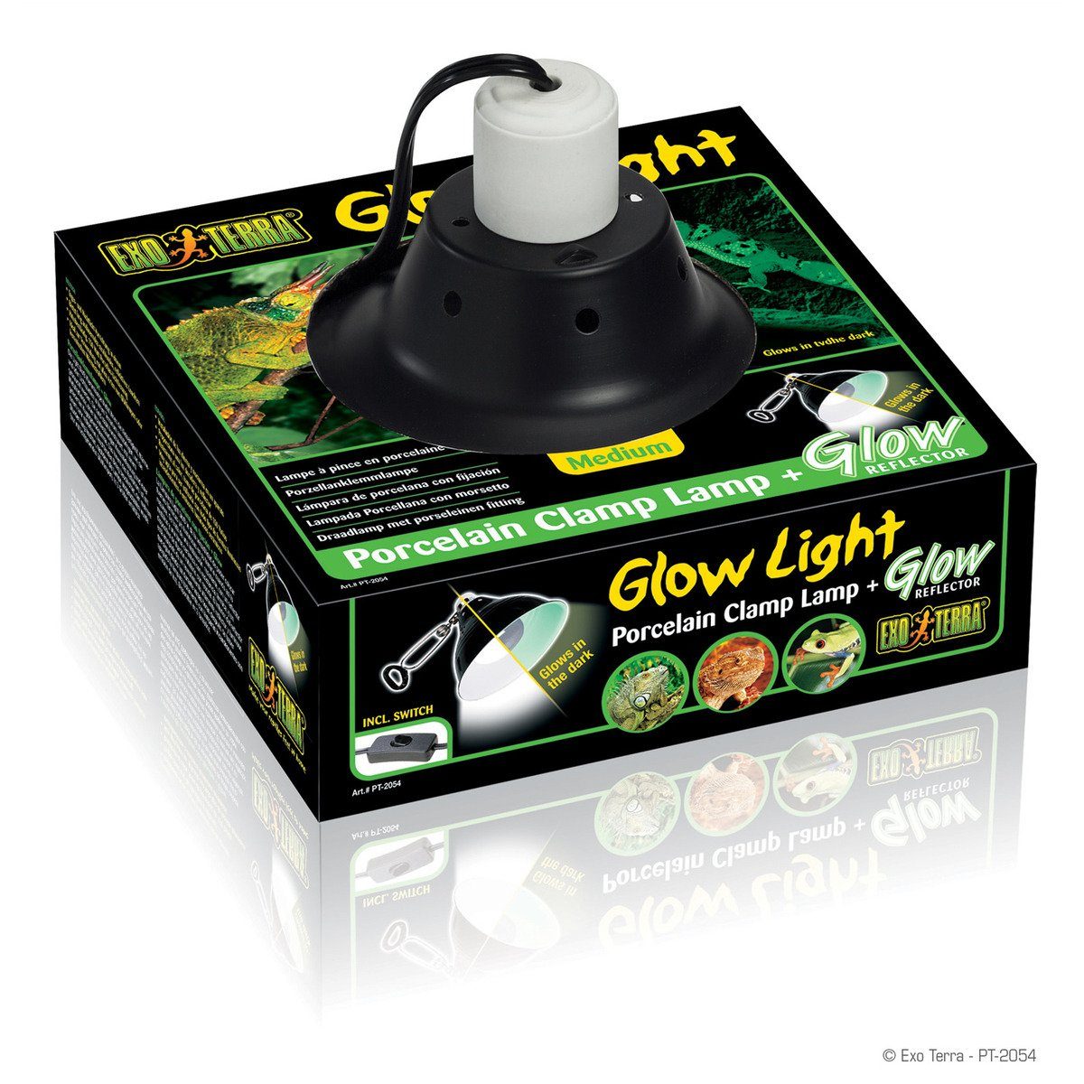 Exo Terra Terrarienleuchte Glow Light - Porzellan-Klemmlampe und Leuchtreflektor