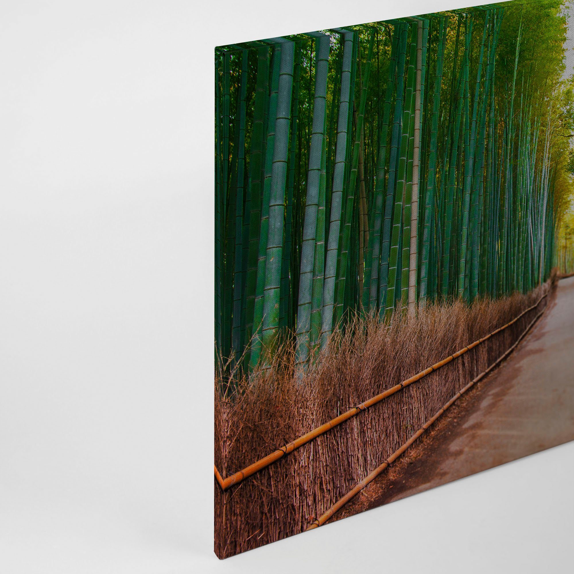 A.S. Création Leinwandbild Bambus Walk, Gemälde, Kinder, Kunst (1 St), Feldweg Bambus Natur Keilrahmen Leinwand-Bild Wohnzimmer modern Kinder