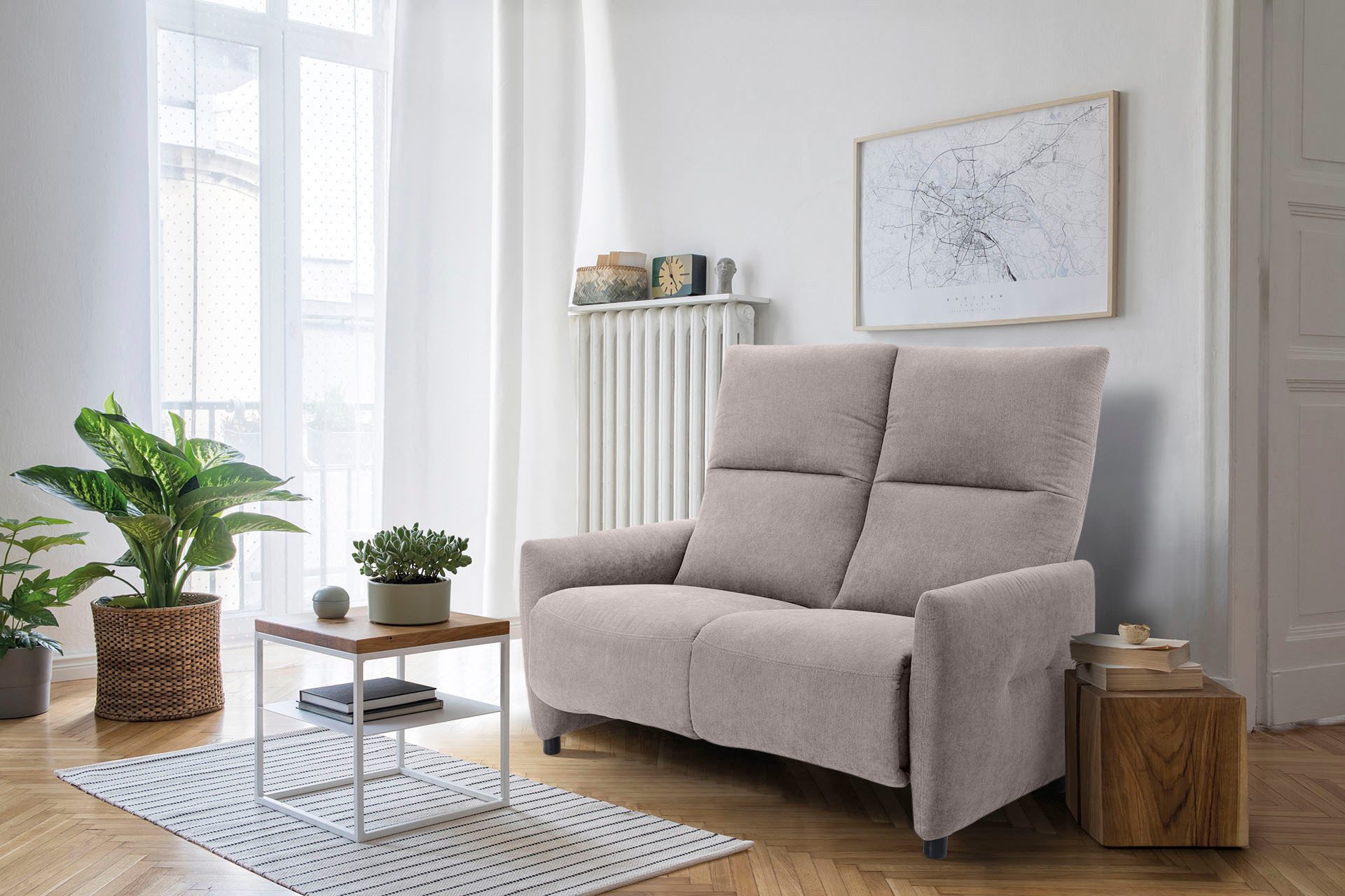 exxpo - sofa fashion 2-Sitzer, Inklusive Relaxfunktion und wahlweise  Ablagefach