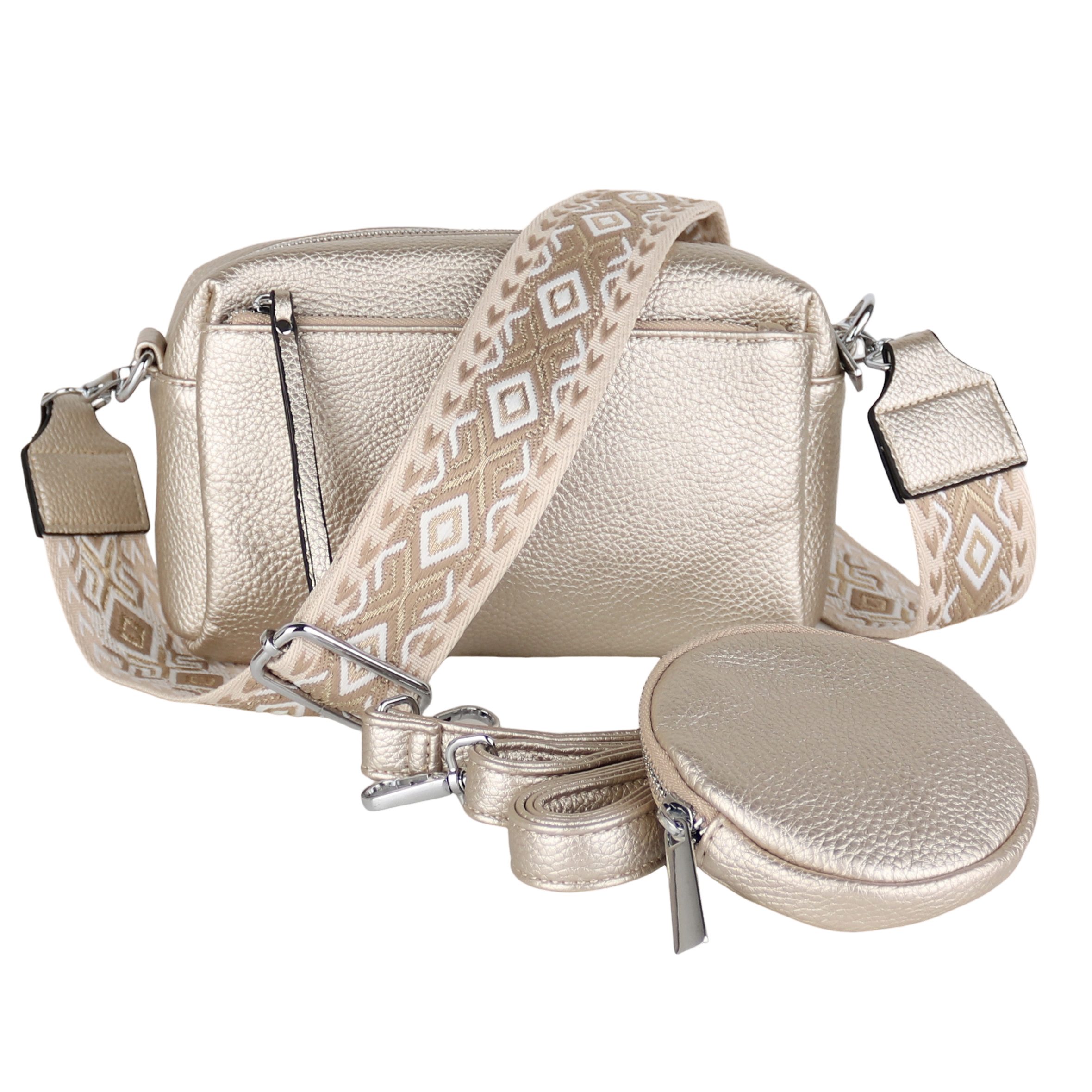 Umhängetasche Damen, Veganleder Crossbody Tasche Bag, Schultertasche