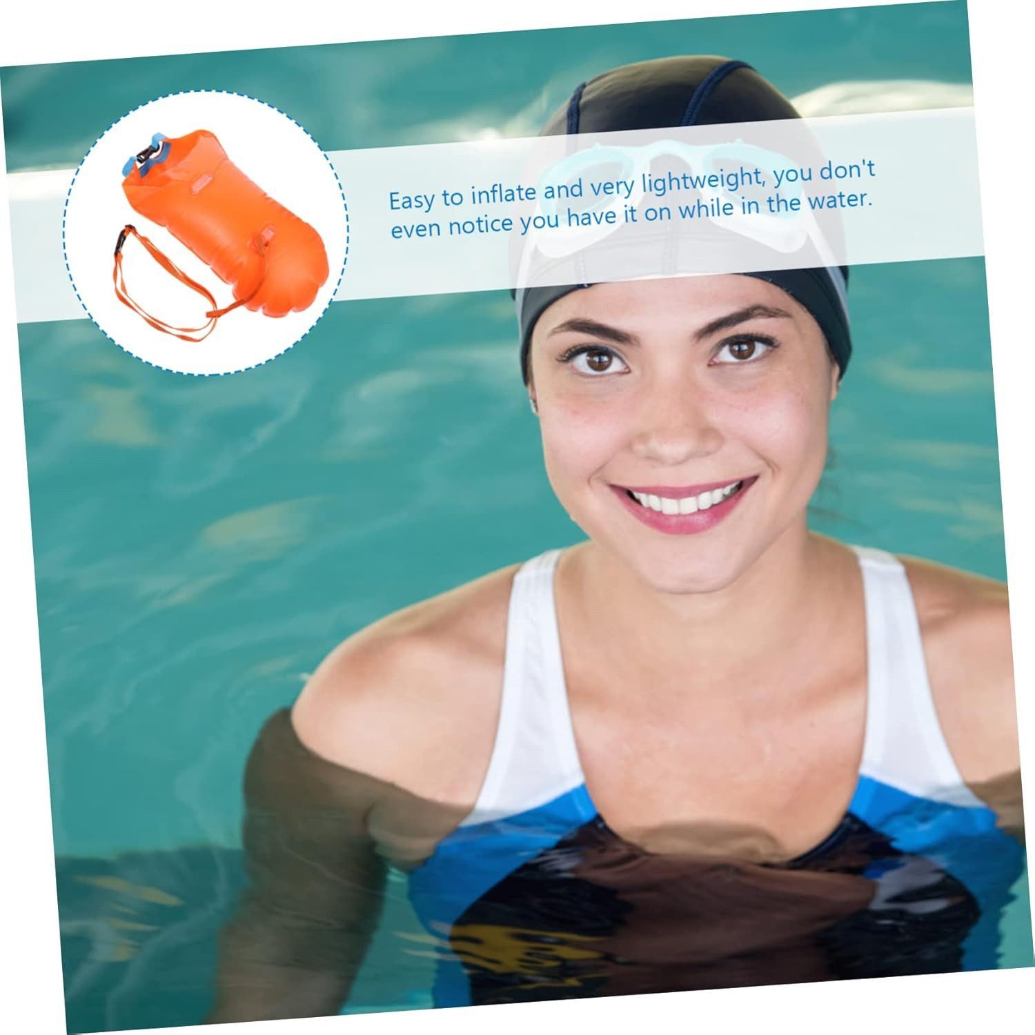 FELIXLEO Inflatable SUP-Board Ultraleichte Schwimmboje Freiwasserschwimmen Aufblasbare Schwimmhilfe., (1 tlg) – Bild 2 von 5