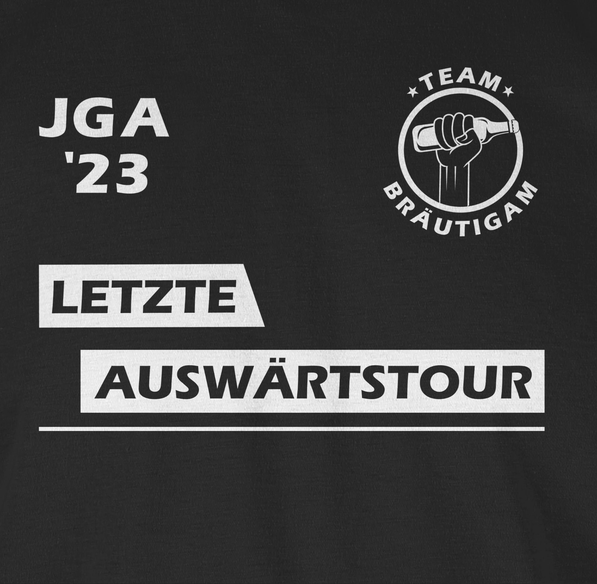 Shirtracer T-Shirt Letzte Auswärtstour Team 1 Schwarz Männer Bräutigam JGA