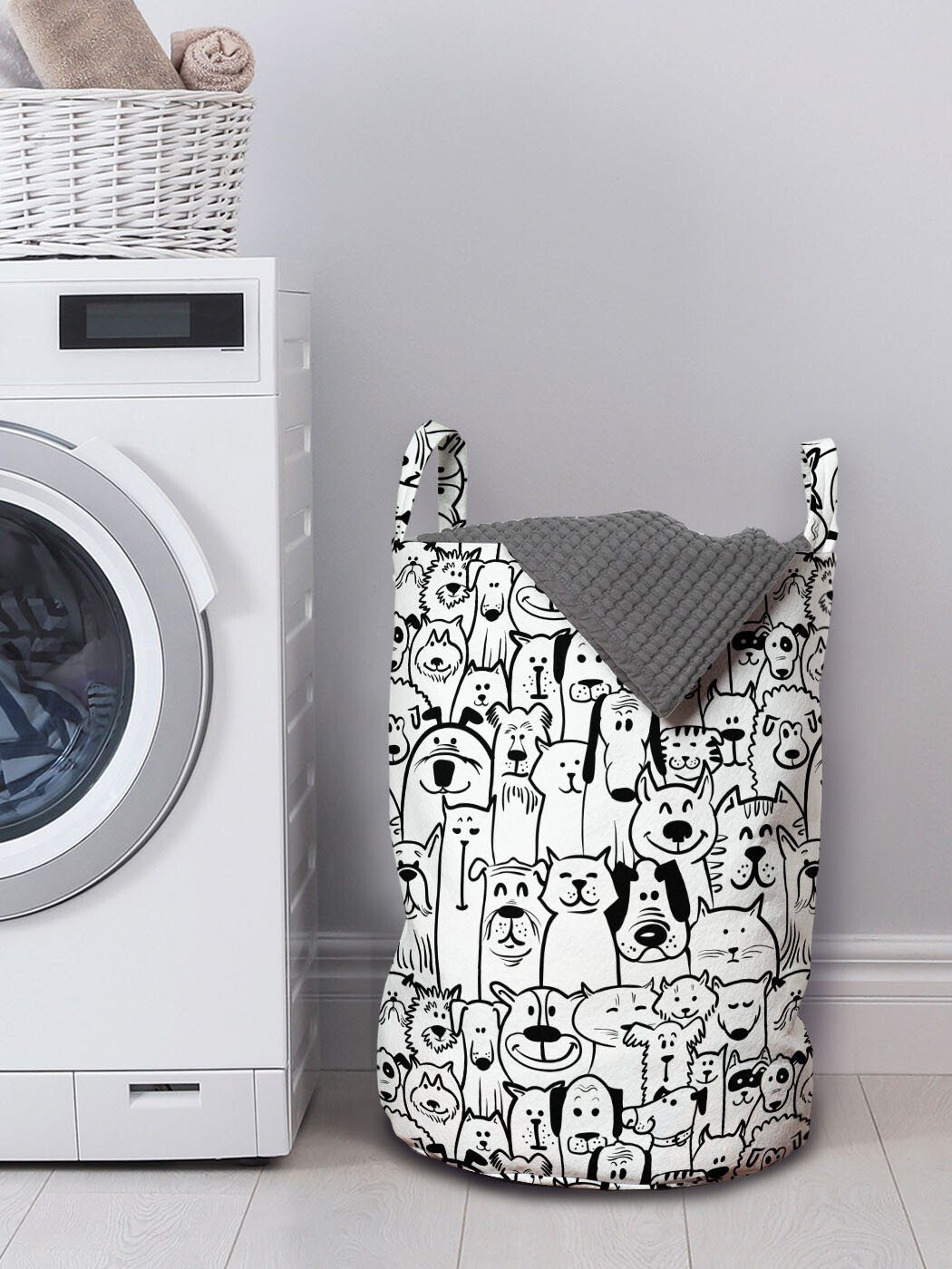 Abakuhaus Wäschesäckchen Wäschekorb mit Griffen Kordelzugverschluss für Was günstig online kaufen