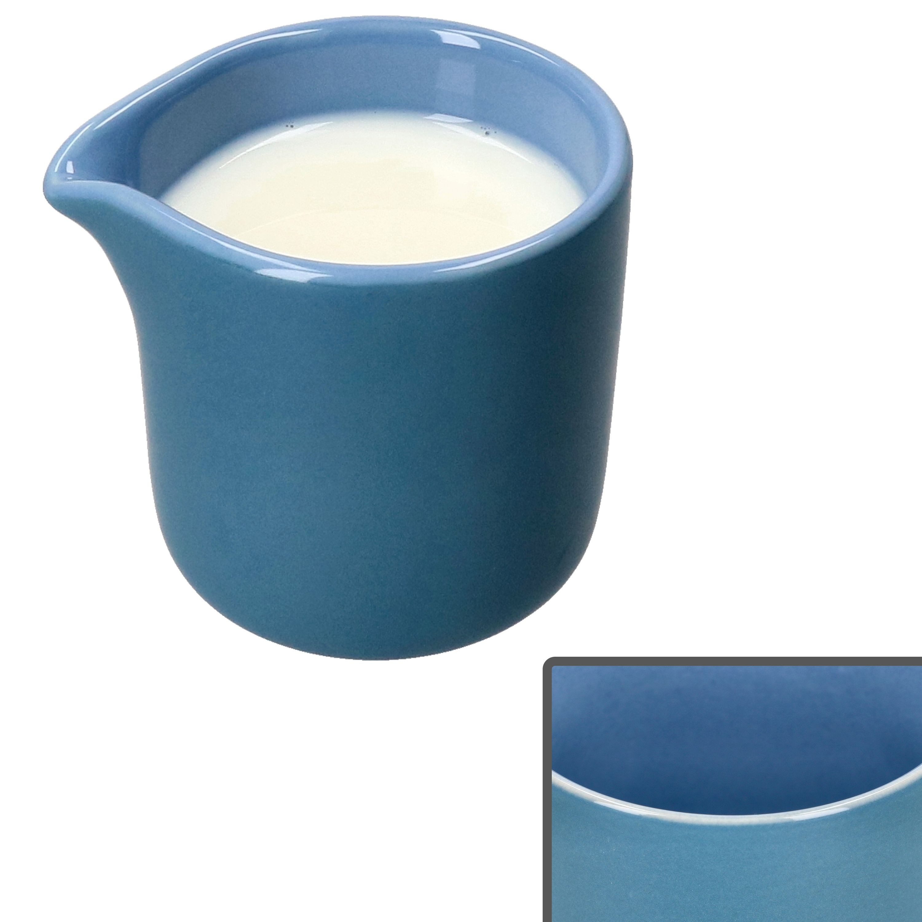 Ritzenhoff & Breker Milch- und Zuckerset Ritzenhoff Jasper Milchkännchen Ozeanblau Steingutkanne Milchgießer, Steingut