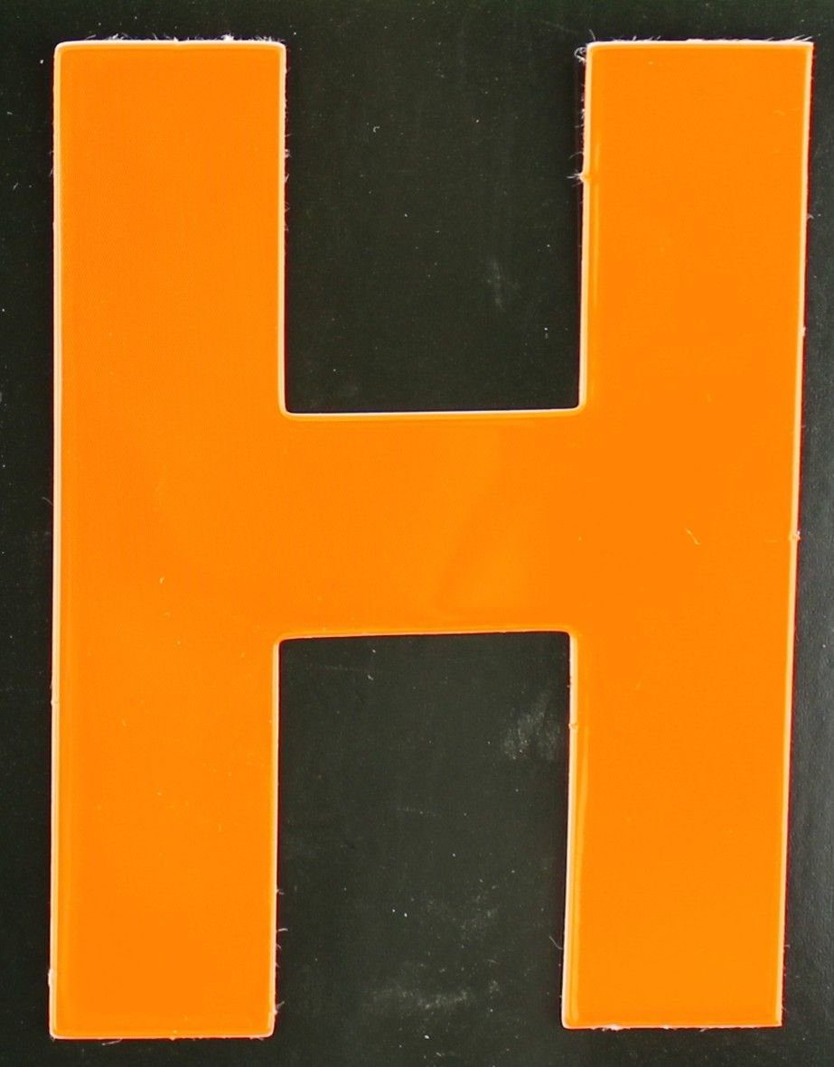 Aco Hausnummer Conacord Reflektierender Klebebuchstabe H orange H