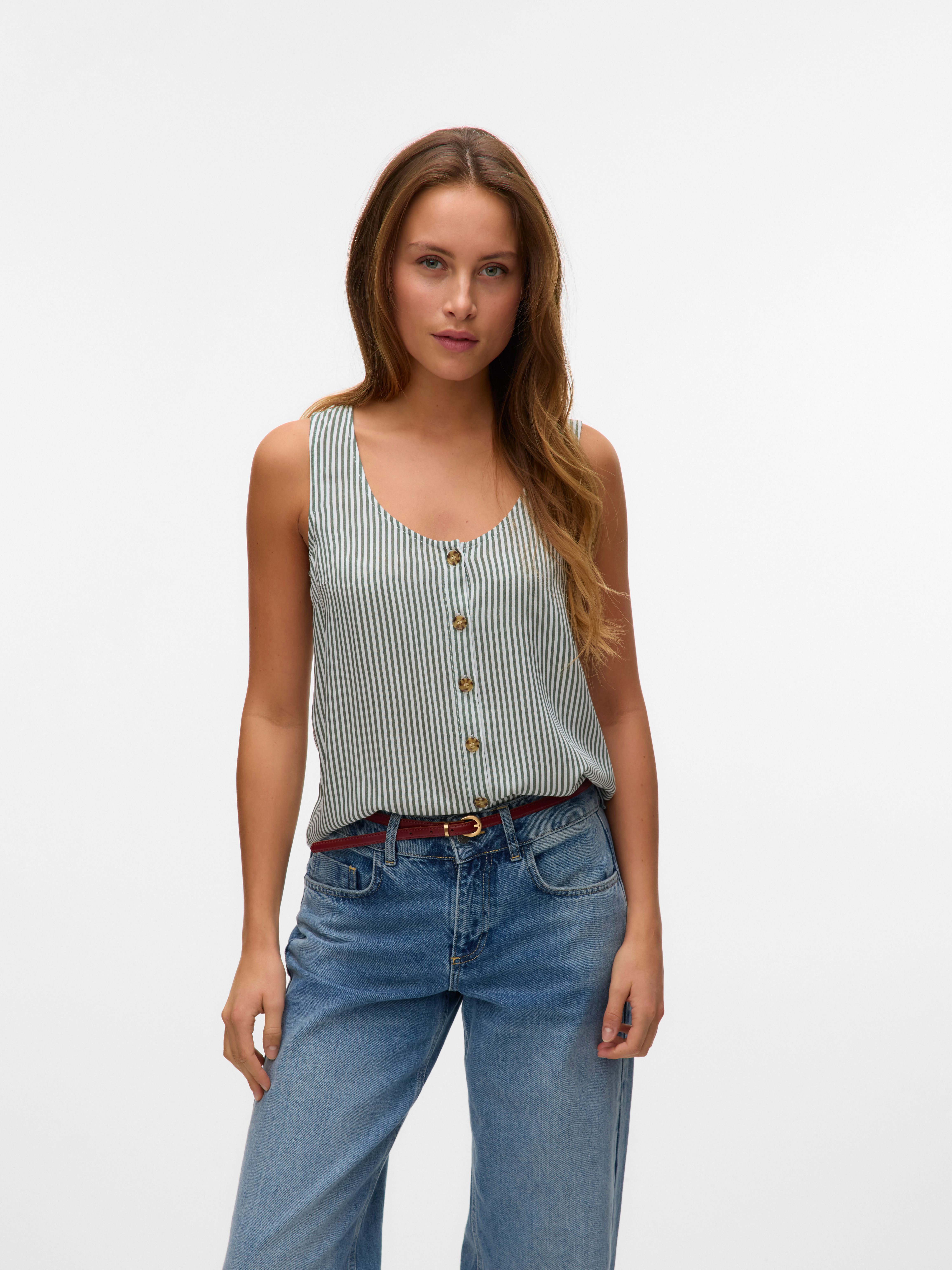 Vero Moda Blusenshirt Gestreiftes ärmelloses Hemd günstig online kaufen
