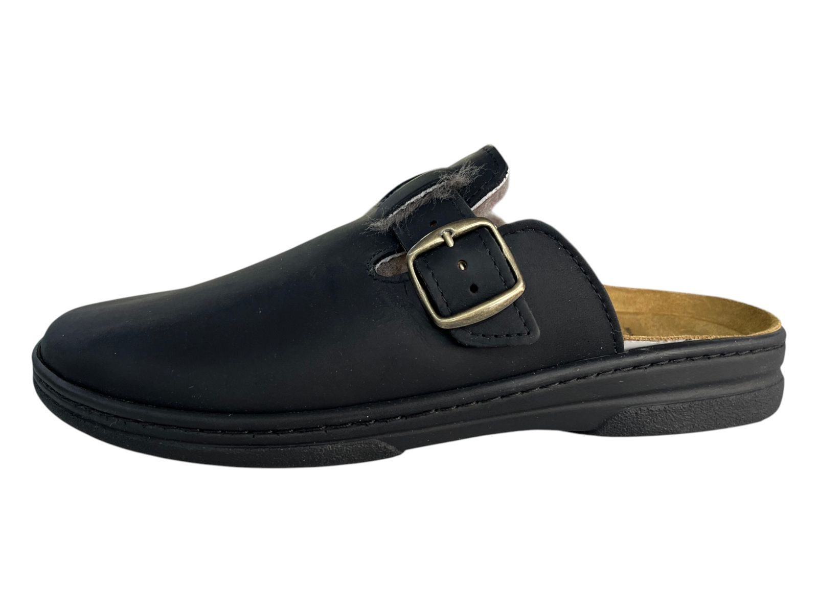 algemare Algemare Herren Clogs 8748-0435 schwarz Lammfell Clog