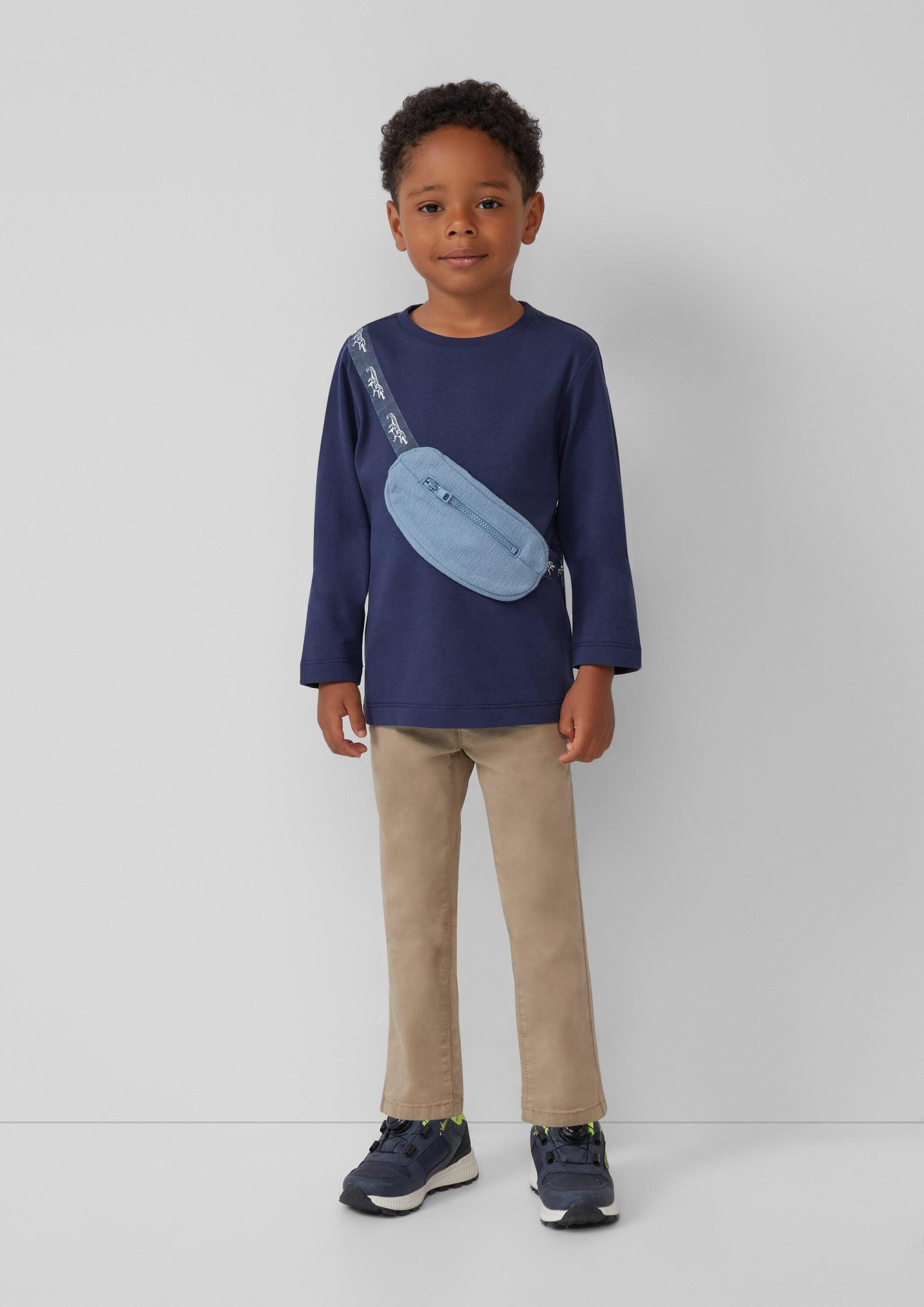 s.Oliver Langarmshirt T-Shirt Jersey-Longsleeve mit aufgesetzter Reißverschlusstasche