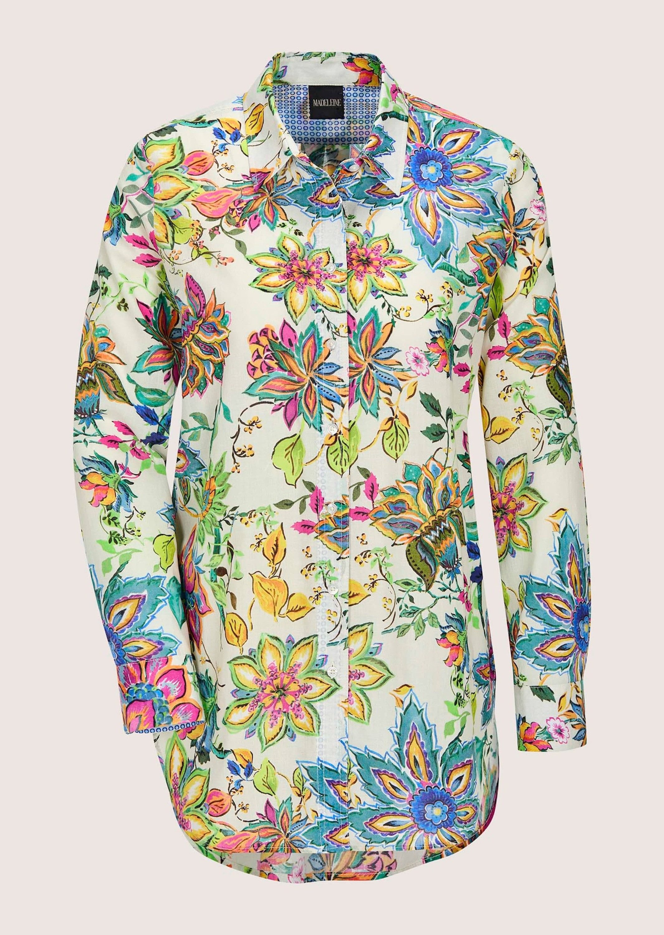 Hemdbluse Sommerbluse mit floralem Muster