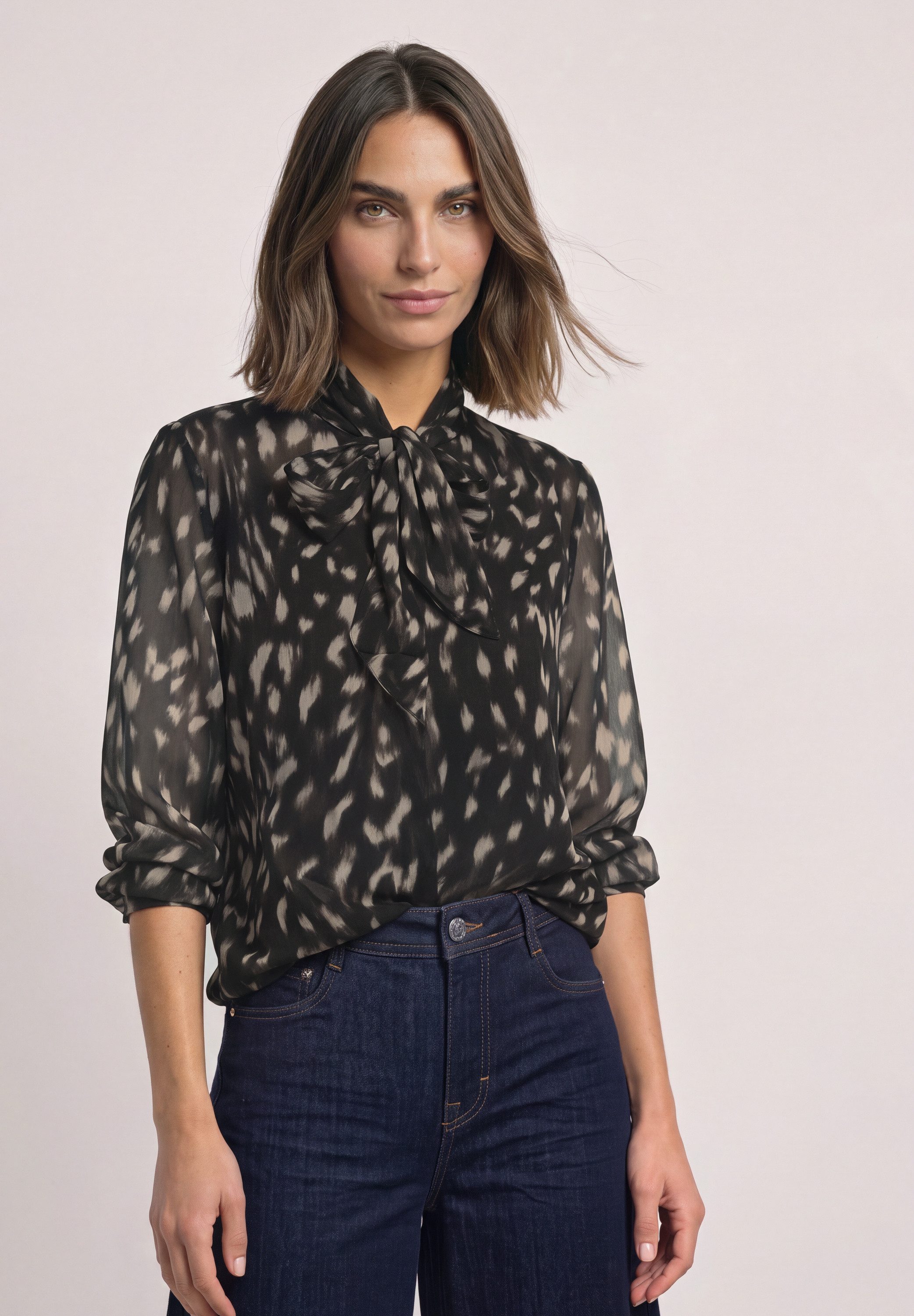 STREET ONE Langarmbluse mit allover Print