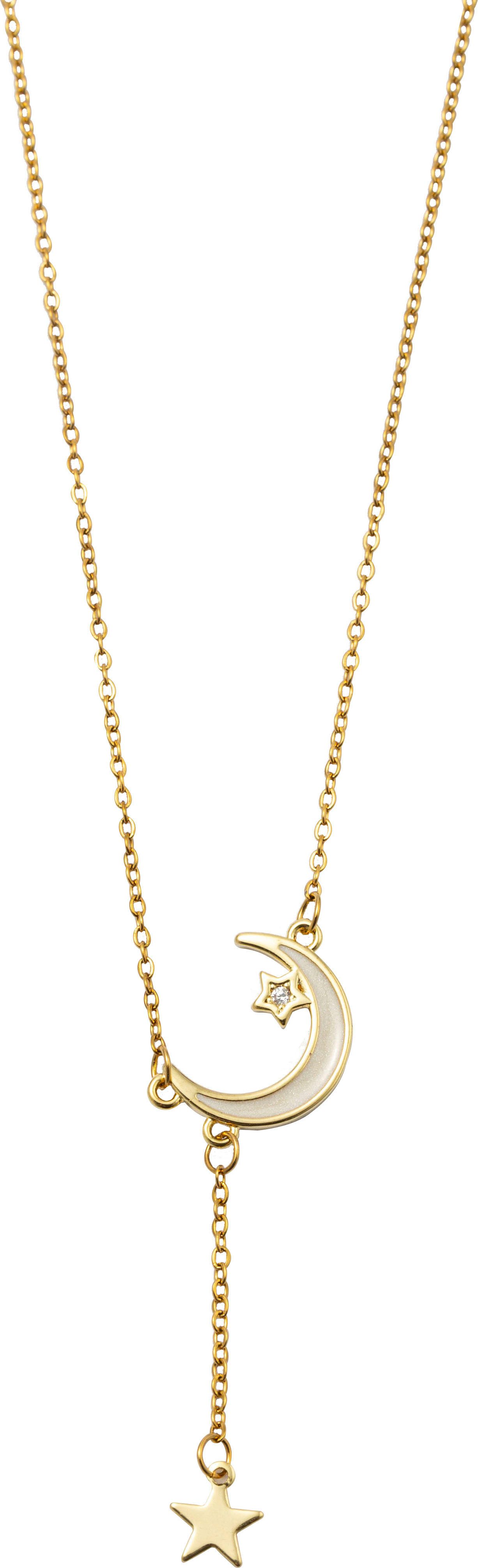 Y-Kette Schmuck Geschenk Edelstahl Halskette Ankerkette Mond Sterne