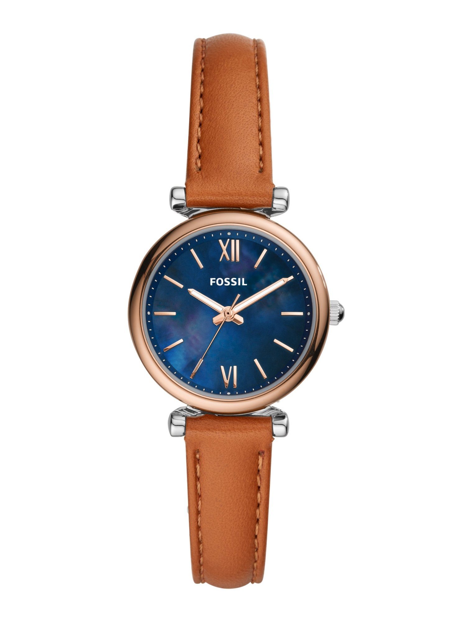 Fossil Quarzuhr ES4701 ES4701, Fossil ES4701 Uhr Damenuhr Lederarmband Braun
