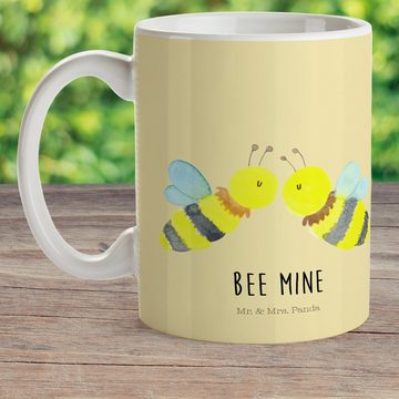Mr. & Mrs. Panda Kinderbecher Biene Liebe - Gelb Pastell - Geschenk, Kinderbecher, Wespe, Trinkbech, Kunststoff, Mikrowellenbeständig