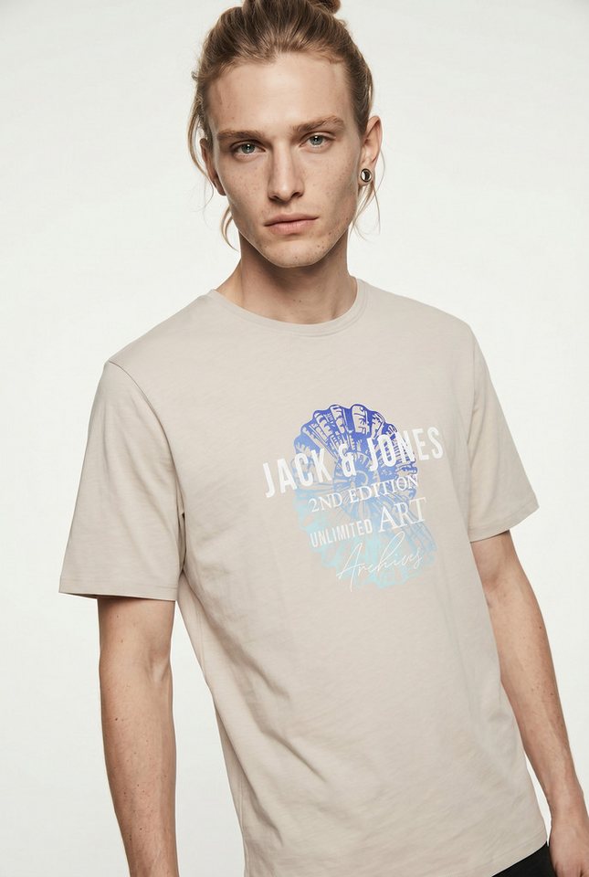 Jack & Jones Rundhalsshirt JJGRADIENT PRINT TEE SS CREW NECK