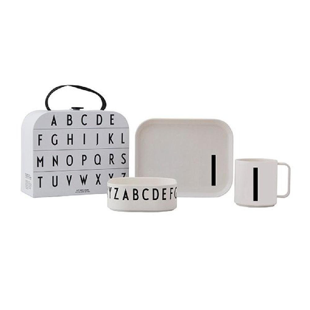 I Kindergeschirr-Set Design Kindergeschirr-Set (4-teilig) Letters im Koffer