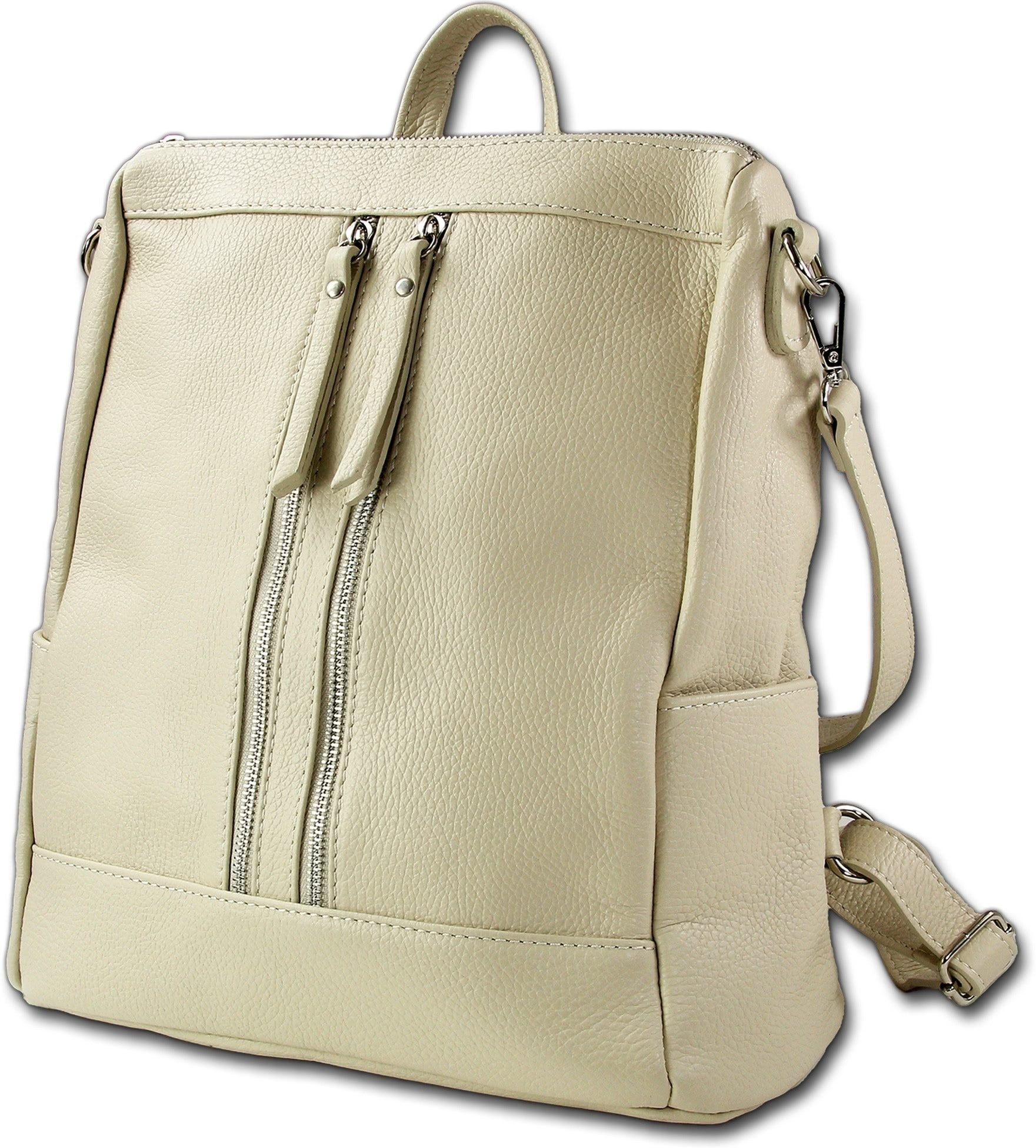 Toscanto Cityrucksack Cityrucksack beige Toscanto Rucksack (Cityrucksack), Damen Rucksack Echtes Leder beige