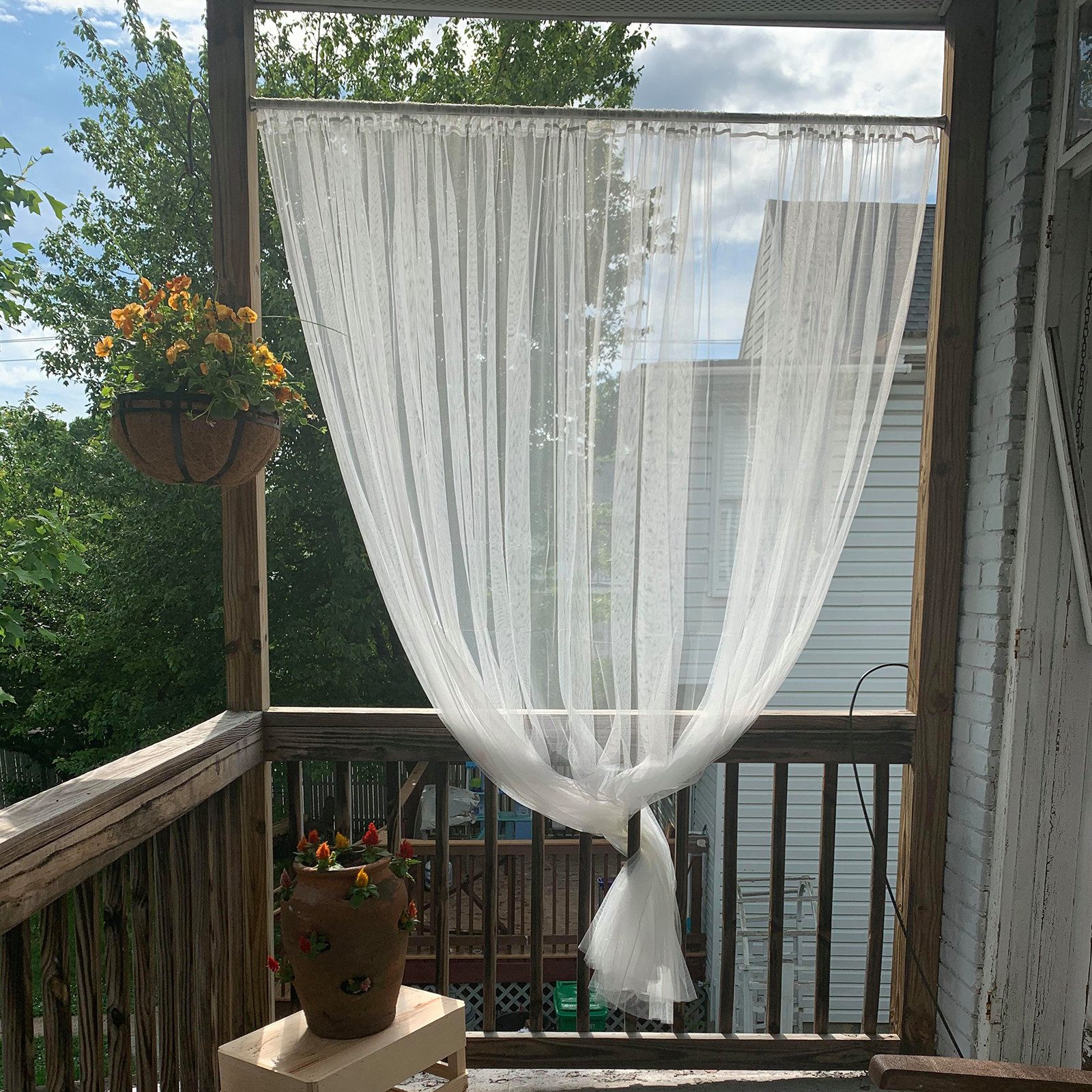 Jibenhome Outdoorgardine Outdoor Moskitonetz,Vorhang Moskitonetz für draußen (2 St), transparent, Anti-Mücken- und Fliegenbekämpfung – Bild 5 von 5