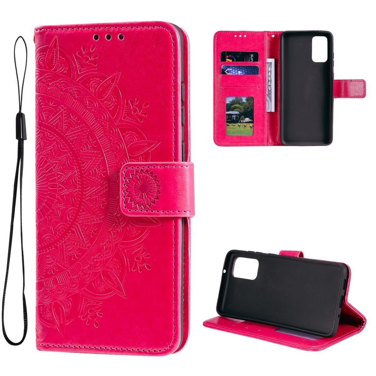 CoverKingz Handyhülle Hülle für Samsung Galaxy M13/M23 5G Handyhülle Flip Case Cover Etui 16,72 cm (6,6 Zoll), Klapphülle Schutzhülle mit Kartenfach Schutztasche Motiv Mandala