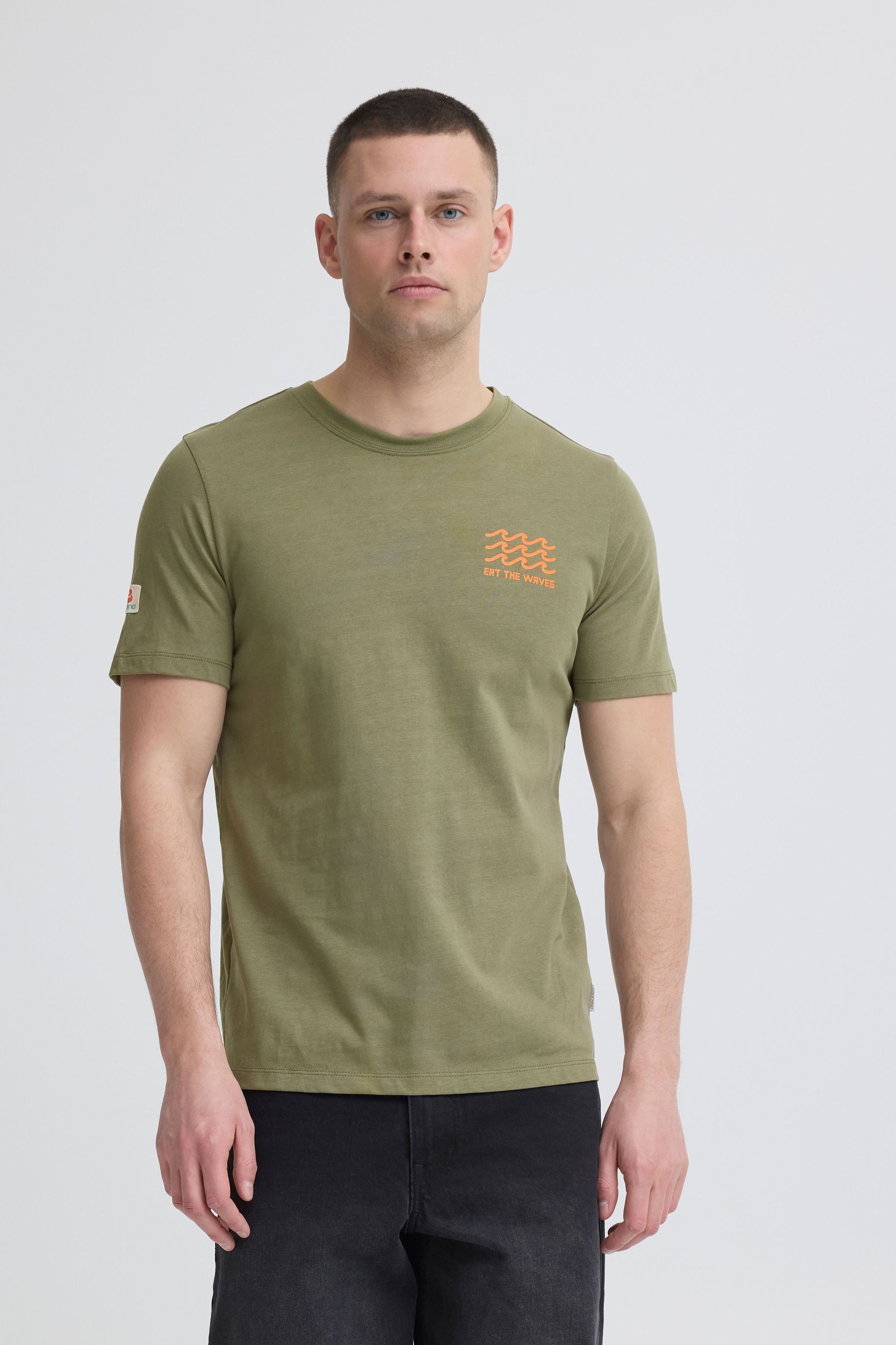 Blend Rundhalsshirt BHSun Island (1-tlg) Modernes T-Shirt mit Backprint