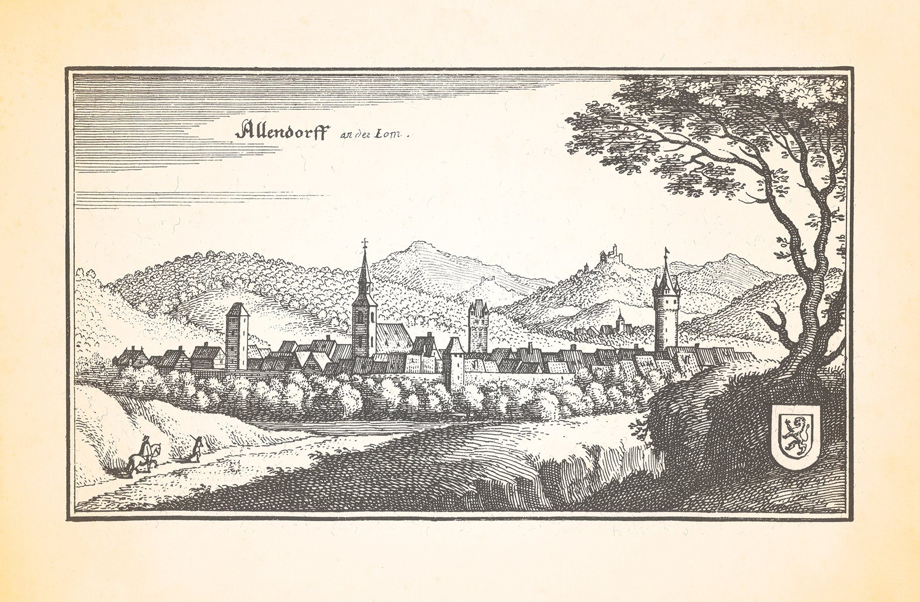 Kunstdruck Allendorf an der Lumda Topographia Hassiae von Merian Kupferstich Meri