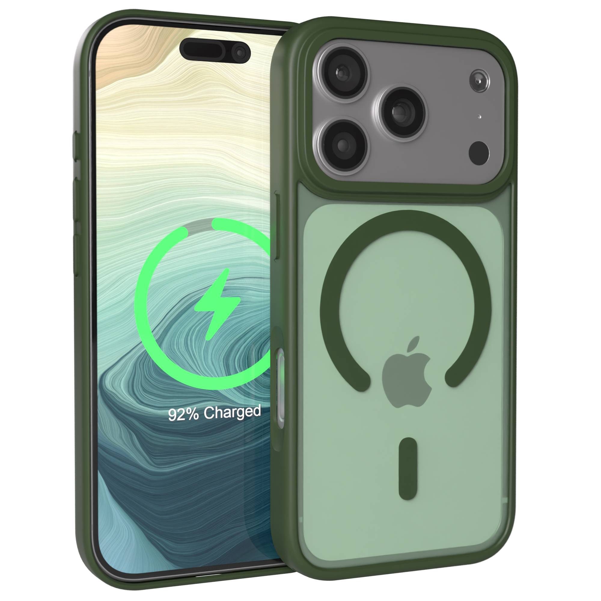 EAZY CASE Handyhülle Outdoor Case MagSafe für Apple iPhone 17 Pro 6,3 Zoll, Outdoor Handy Hülle Slim Cover MagSafe Etui Outdoorcase Dunkelgrün
