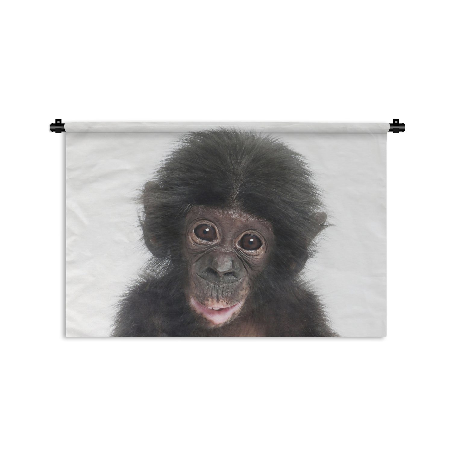 MuchoWow Wanddekoobjekt Affe - Tiere - Natur - Schimpanse, Wanddeko für Wohnzimmer, Schlafzimmer, Kleid, Wandbehang, Kinderzimmer
