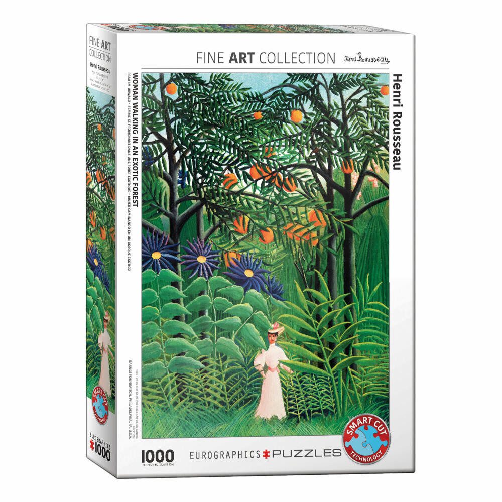 EUROGRAPHICS Puzzle Frau in einem exotischen Wald von Henri Rousseau, 1000 Puzzleteile