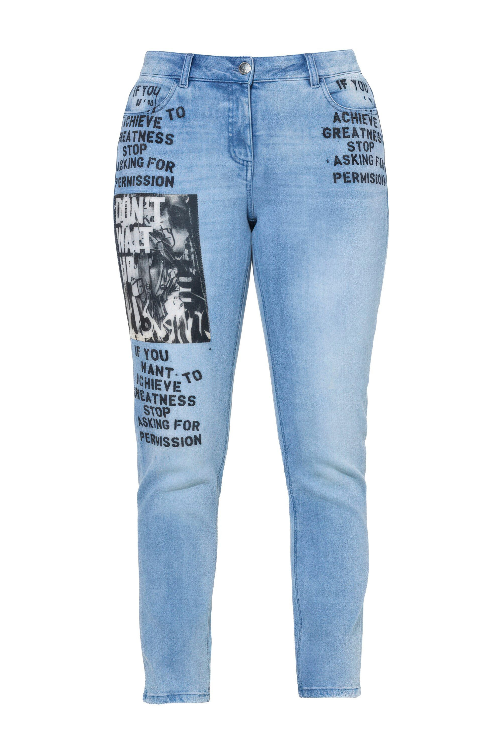 Angel of Style Regular-fit-Jeans Jeans Paula Straight Fit Badge und Druck 5 günstig online kaufen