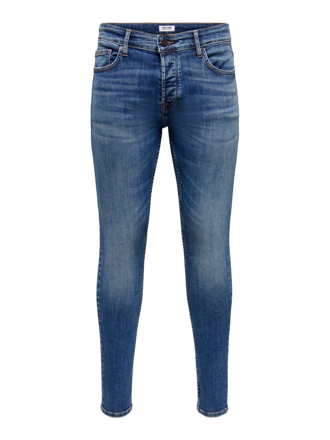 (1-tlg) SONS Blau-2 3977 Basic Fit Skinny Pants ONLY Hose Jeans & Stoned in Slim-fit-Jeans Washed ONSWARP Denim