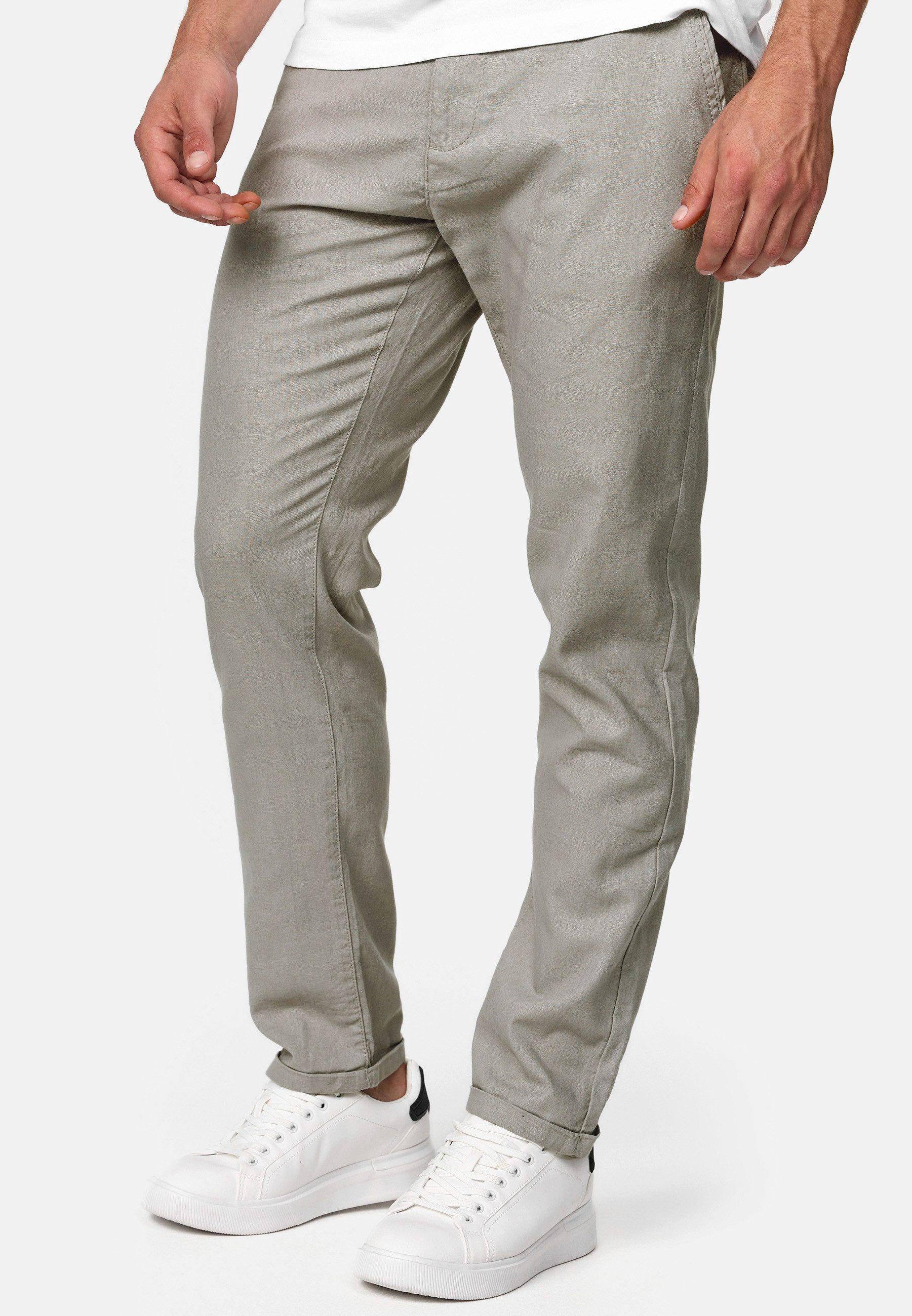 Indicode Leinenhose Herren Bryne Sommerhose Leinen Herrenhose mit 4 Taschen, Leinen,- Baumwollgemisch