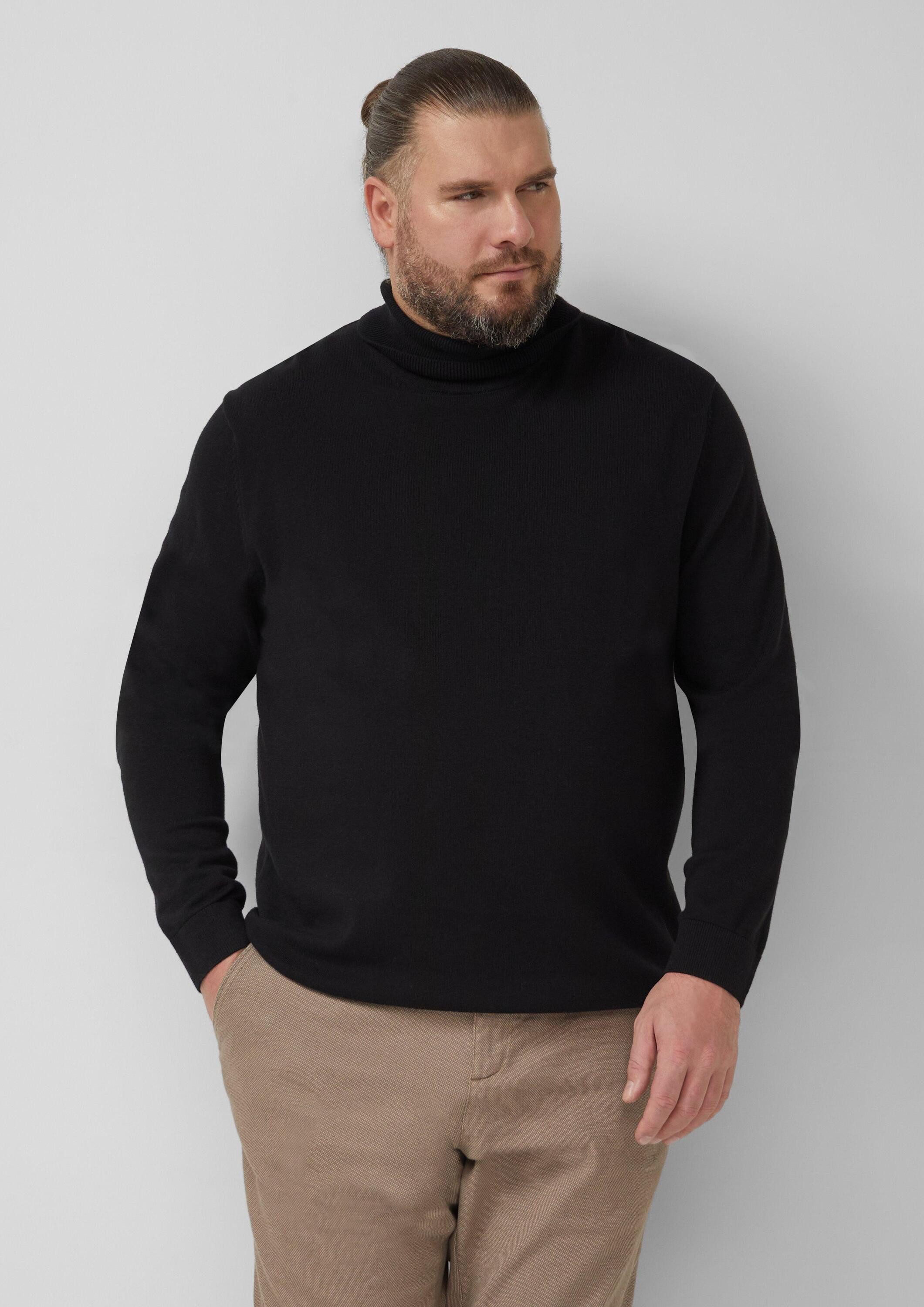 s.Oliver Longpullover Strickpullover Rollkragenpullover aus reiner Baumwoll günstig online kaufen