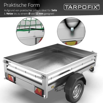 Tarpofix® Schutzplane Anhänger Planenhaken aus verzinktem Stahl (20-St), Befestigungshaken für Anhängerplanen - Netzhaken für Anhängernetze - Abspannhaken zur Planenbefestigung