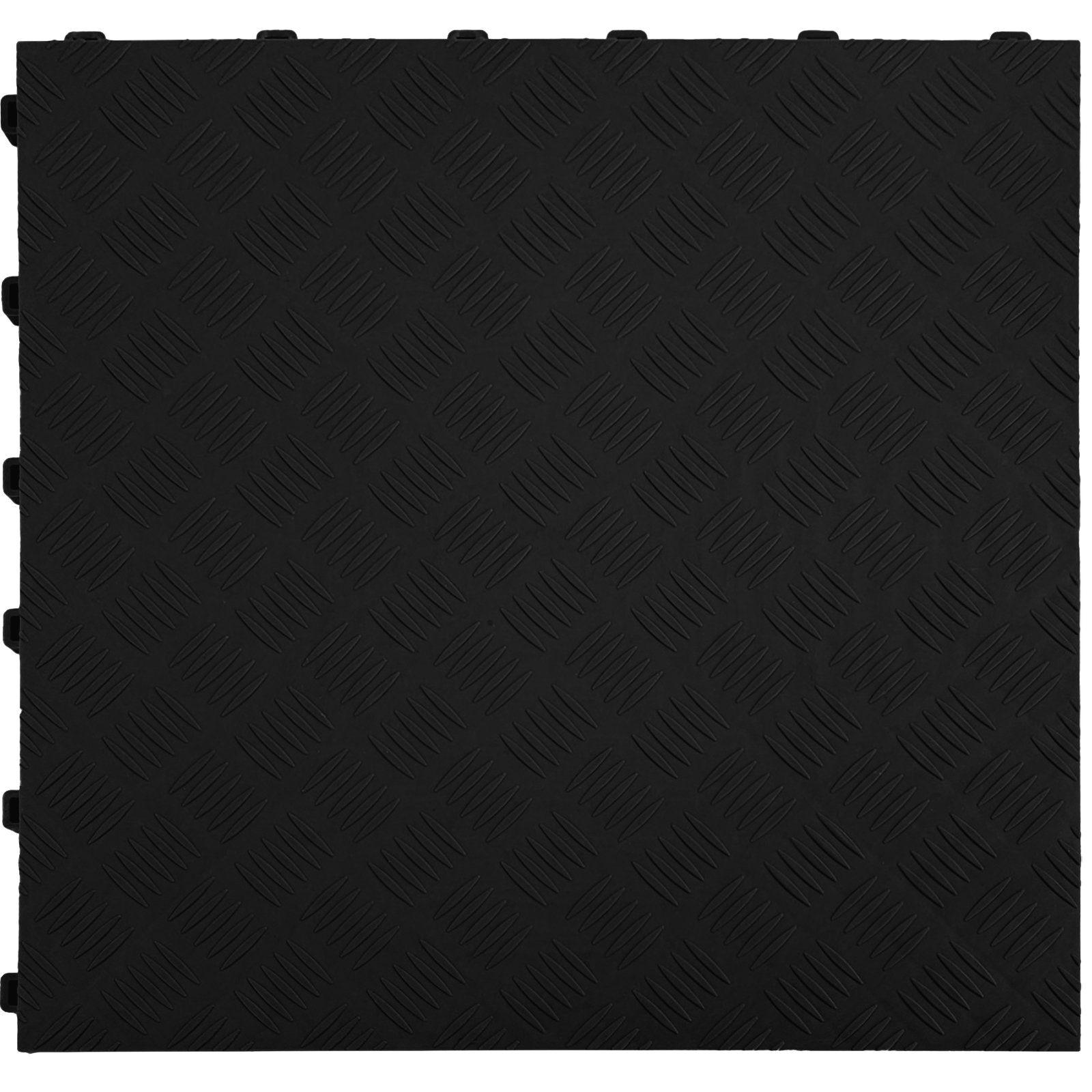 Bodenfliese Klickfliesen Riffelblech Look Boden für Showroom Floor Garage Schwarz