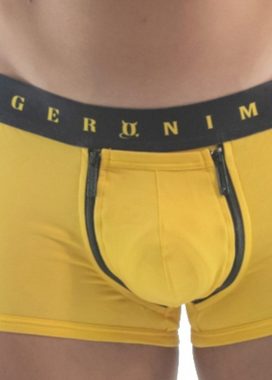Geronimo Boxershorts Erotic Push or Zipp Boxer mit Reißverschluss Yellow M (Mini-Boxer, 1-St) erotisch