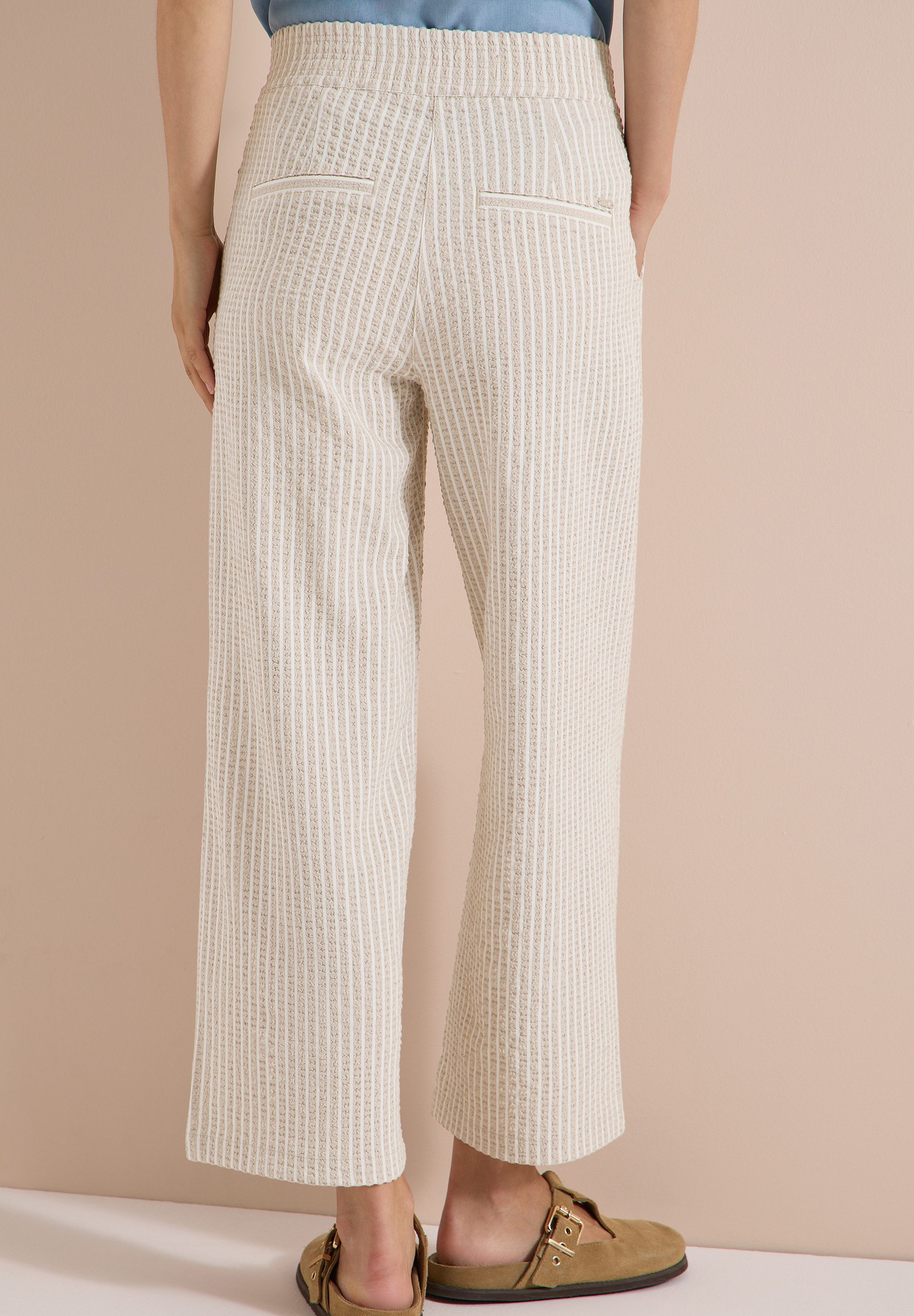 CECIL 7/8-Hose Style Neele Seersucker-Qualität, Streifenmuster, Loose Fit